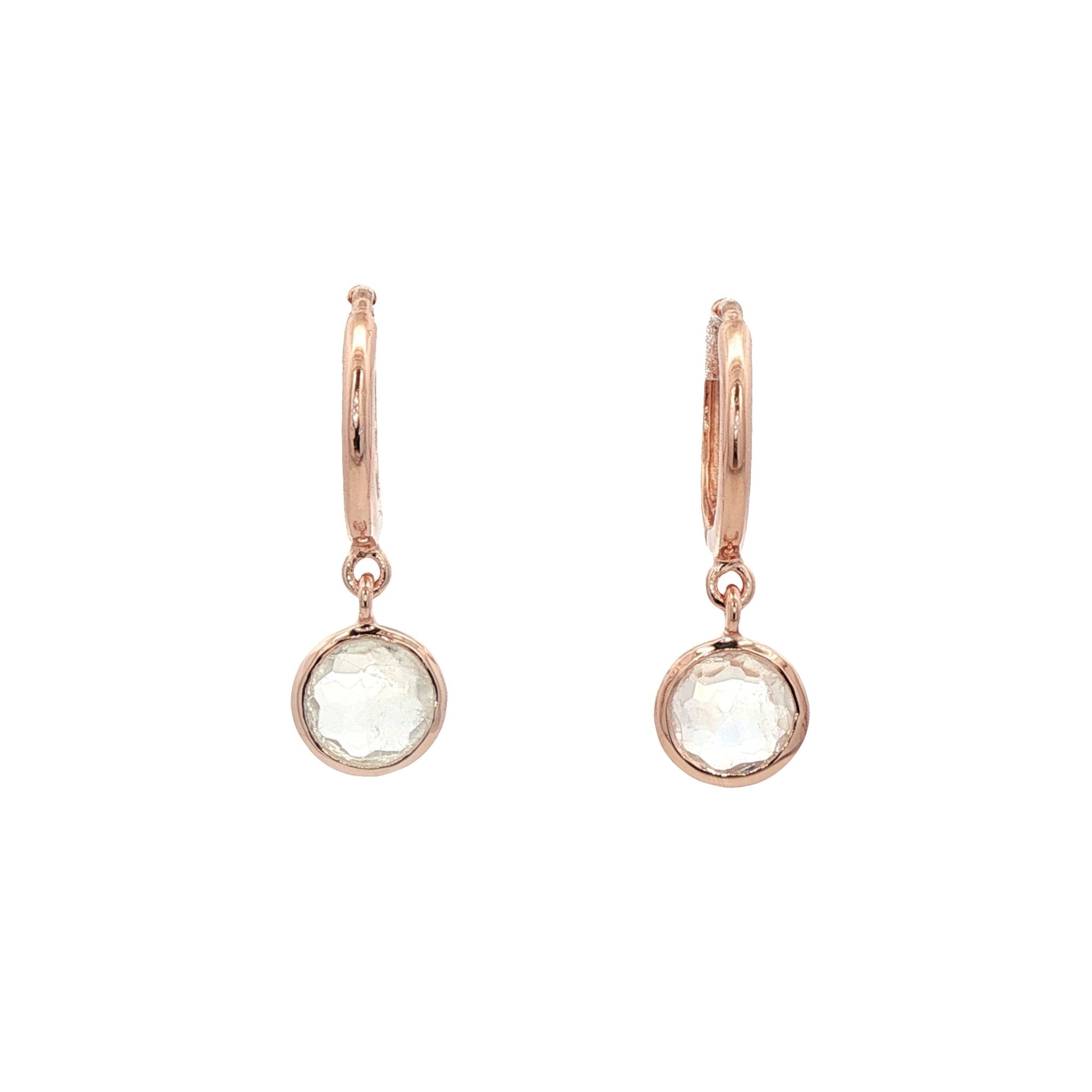 925RG BEZEL PENDANT MOOSTONE HUGGIES - C'SANTOS