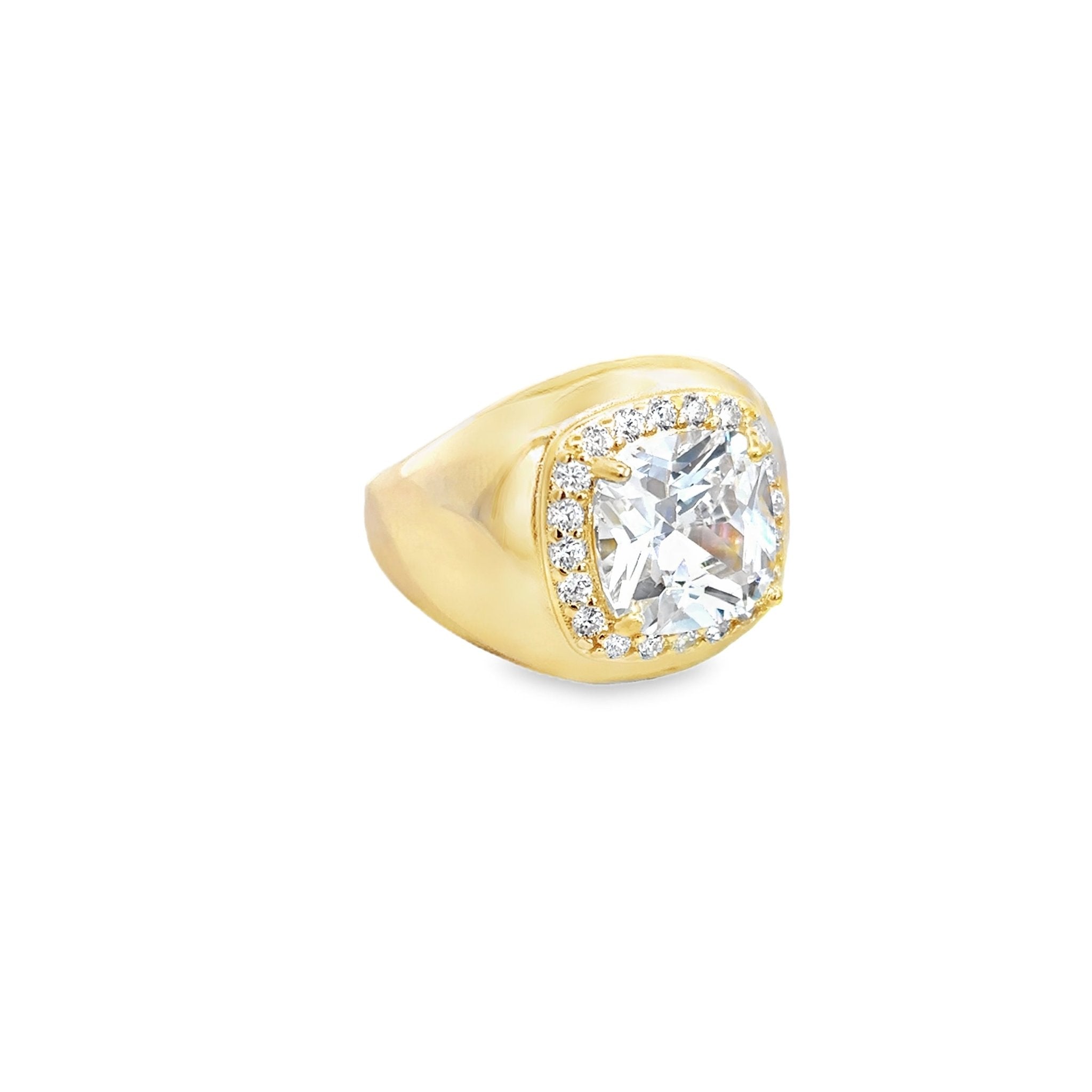 925RG BIG SQUARE WHITE CZ ADJUSTABLE RING - C'SANTOS