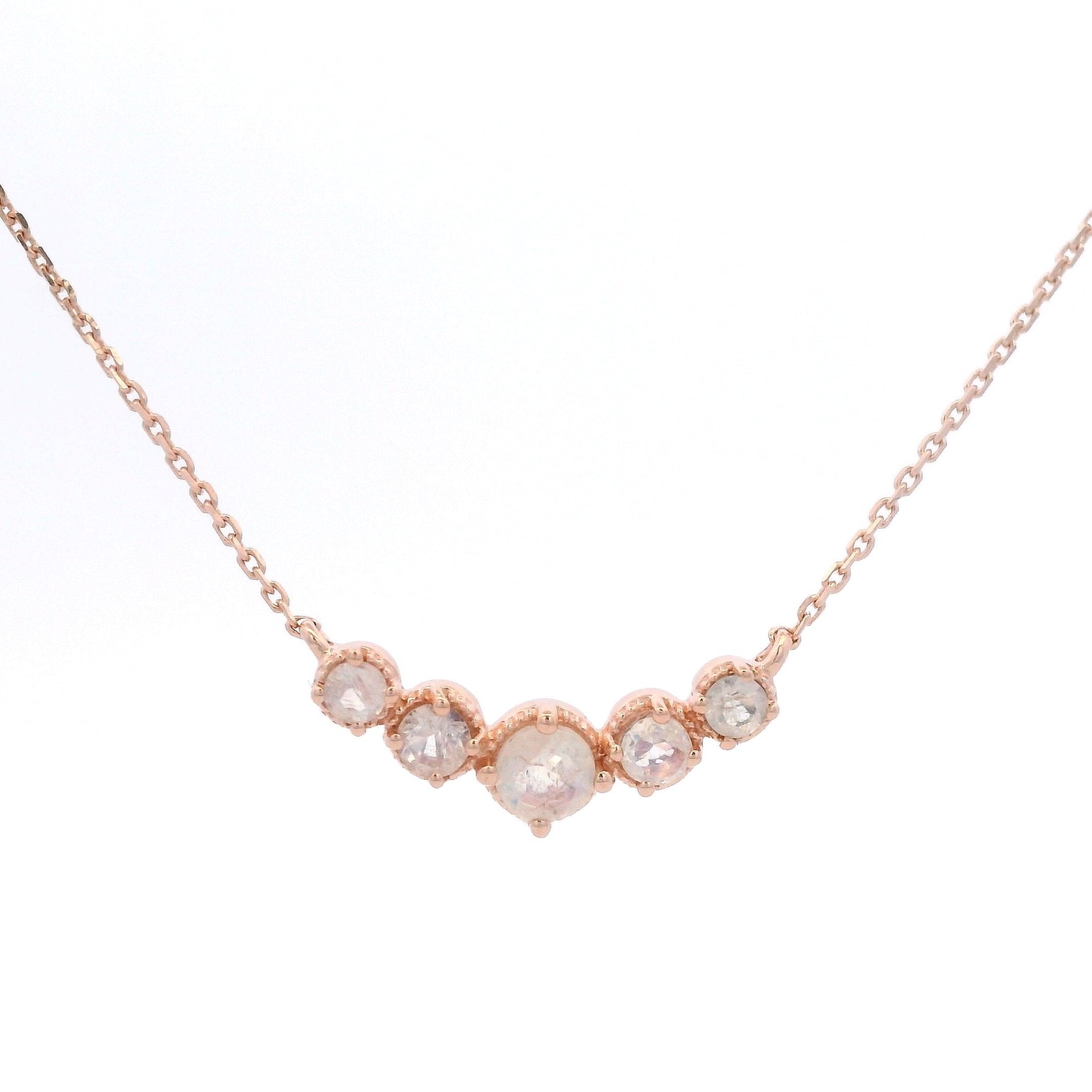 925RG CURV 5 STONE MOOSTONE NECKLACE - C'SANTOS