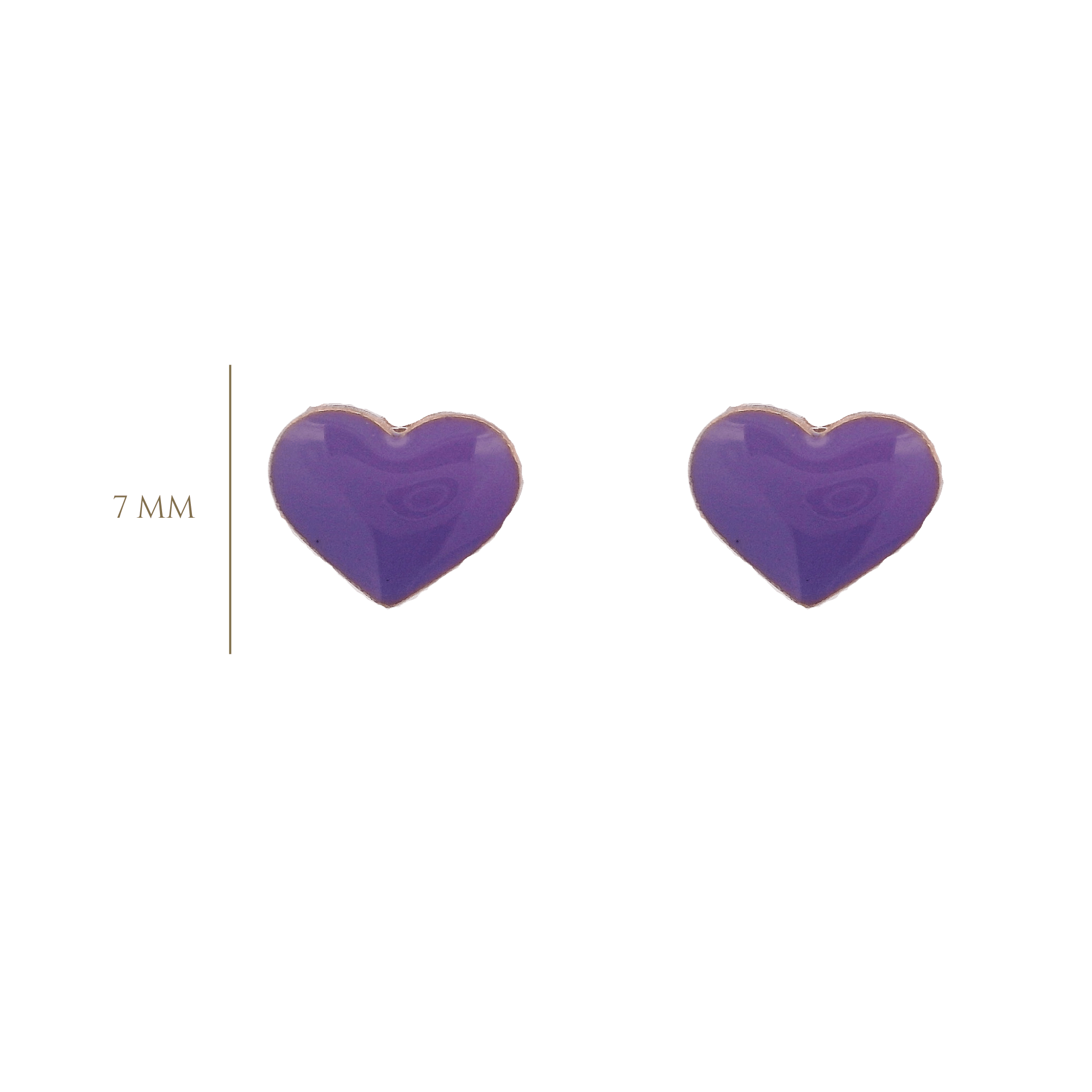 925RG HEART PURPLE ENAMEL EARRINGS - C'SANTOS