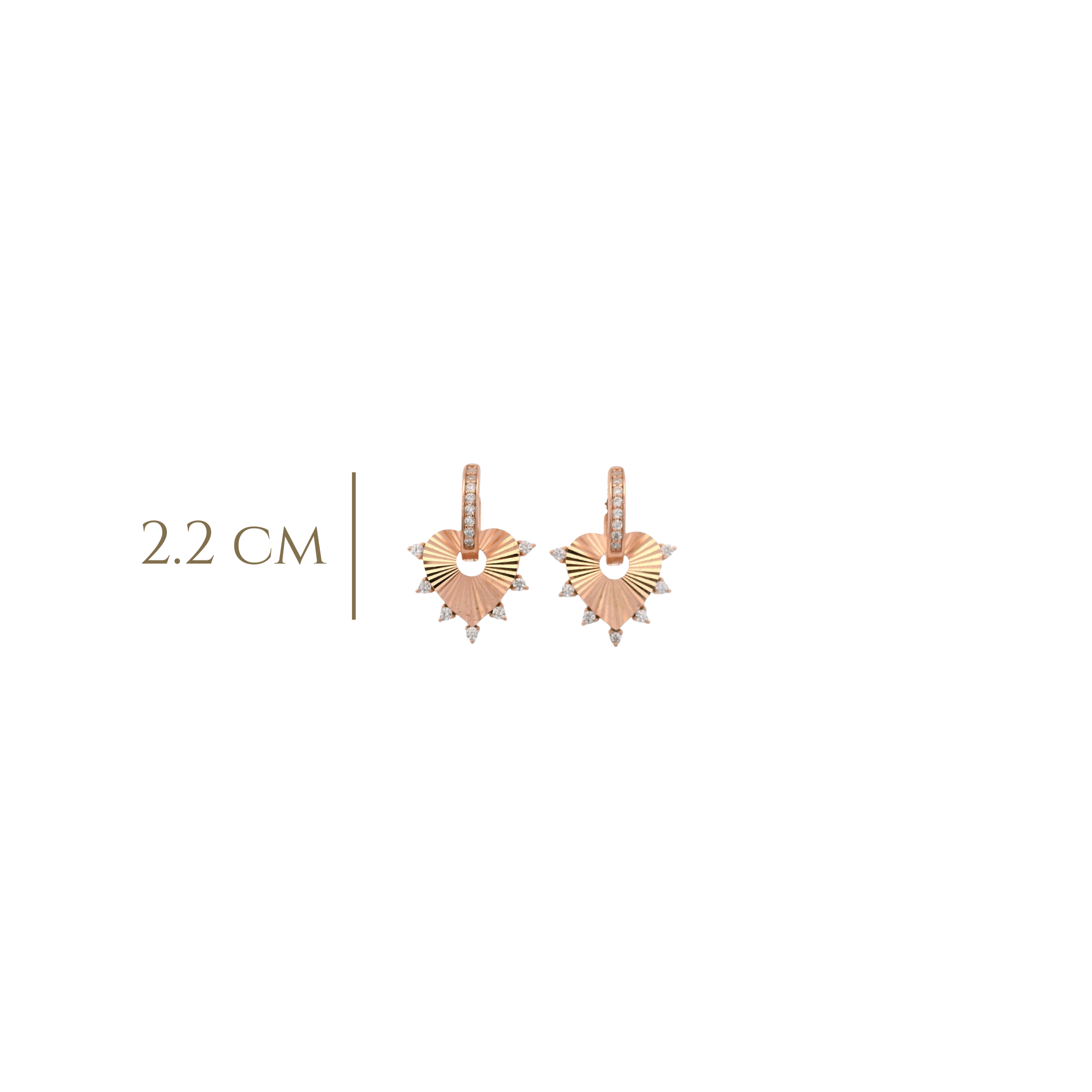 925RG HEART TEXTURE WITH CZ AROUND EARRINGS - C'SANTOS