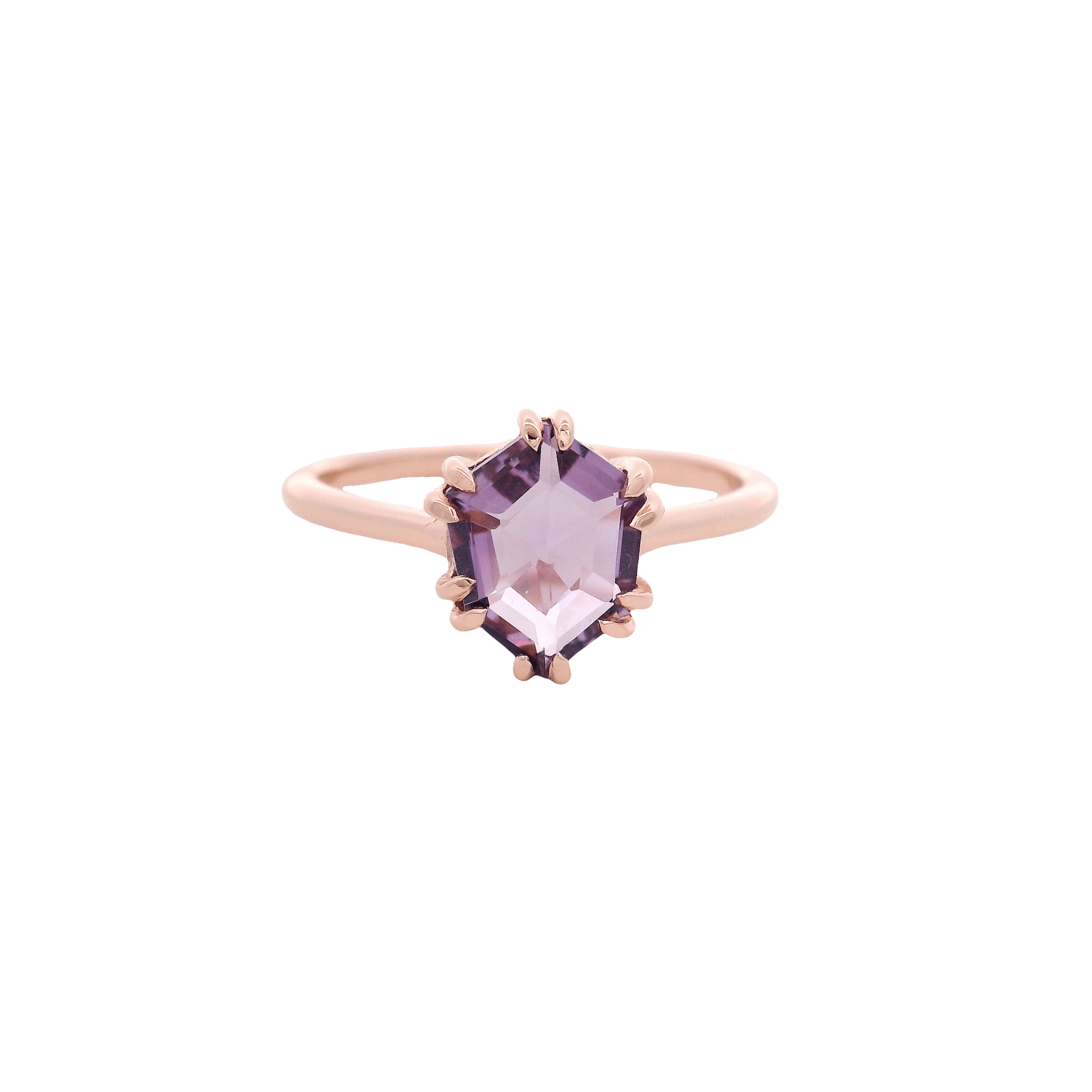 925RG HEXAGONAL AMETHYST RING T6.5 - C'SANTOS