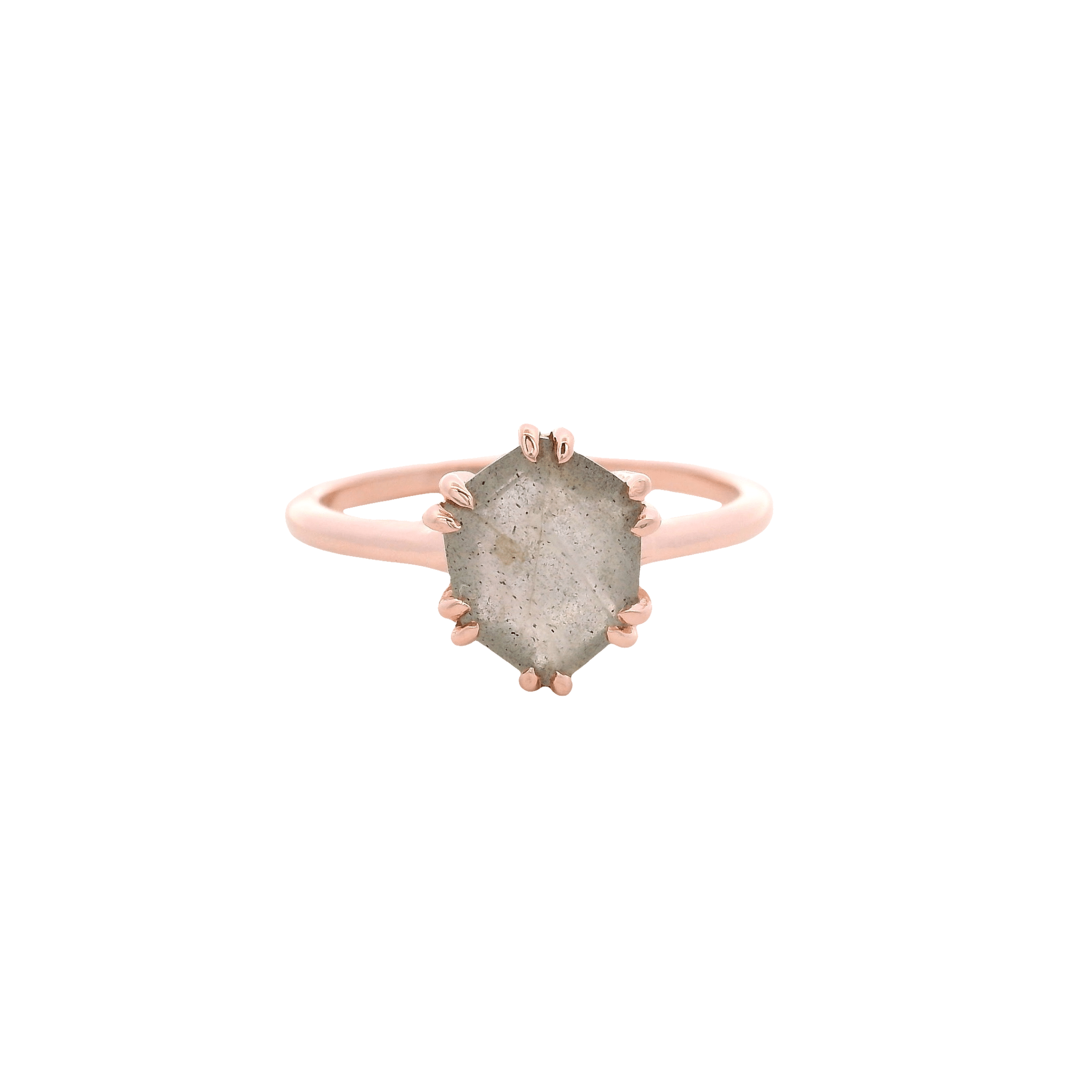925RG HEXAGONAL LABRADORITE RING T6.5 - C'SANTOS