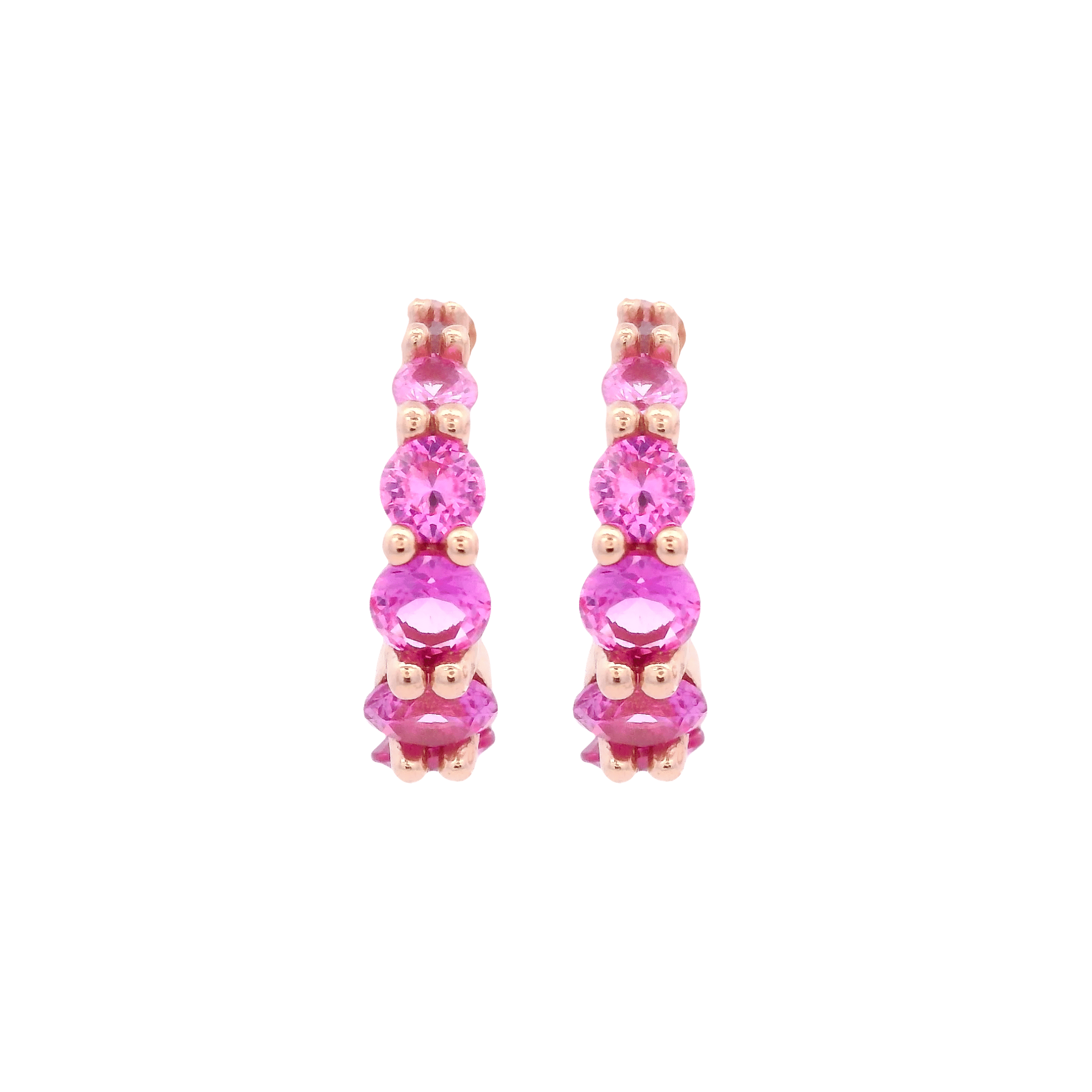 925RG INFINITY CZ FUSHIA EARRINGS - C'SANTOS