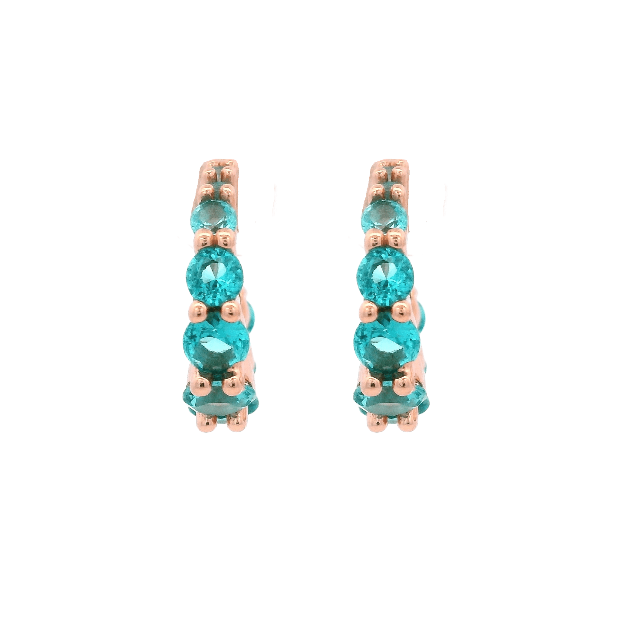925RG INFINITY CZ TURQUOISE EARRINGS - C'SANTOS