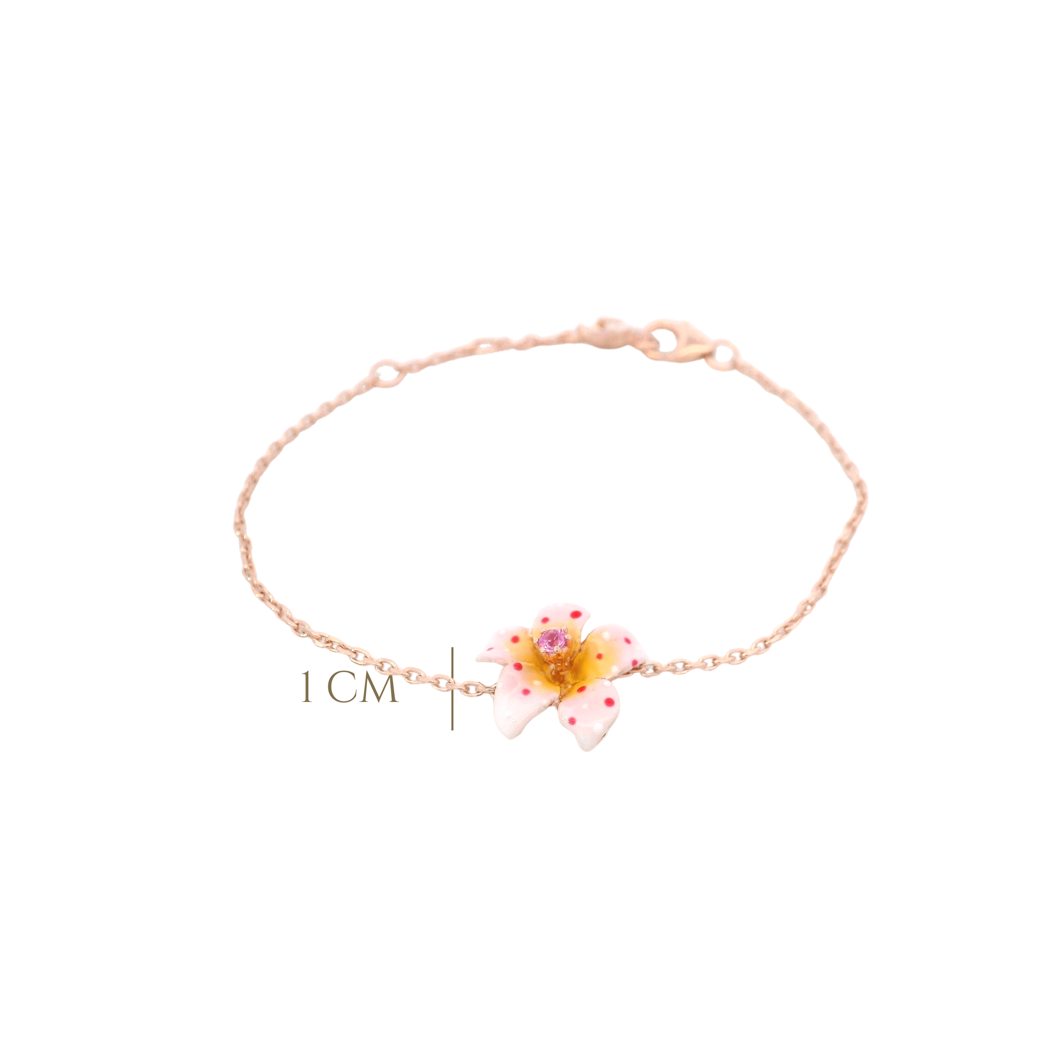 925RG MAY FLOWER MEDIUM PINK BRACELET - C'SANTOS