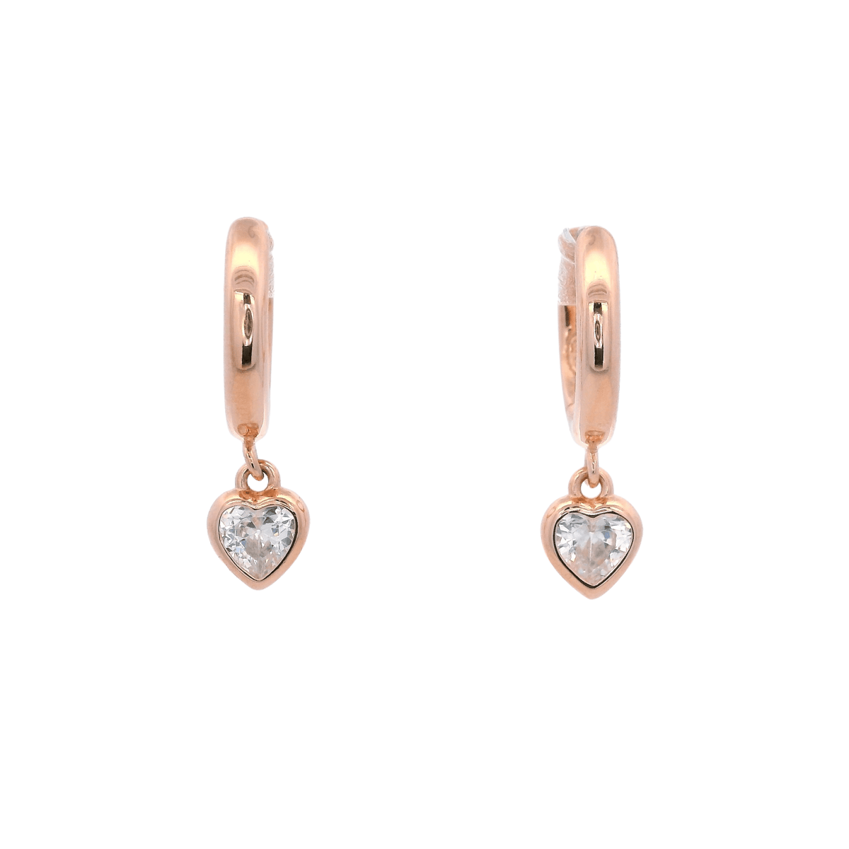 925RG PENDANT MINI HEART CZ HUGGIES - C'SANTOS