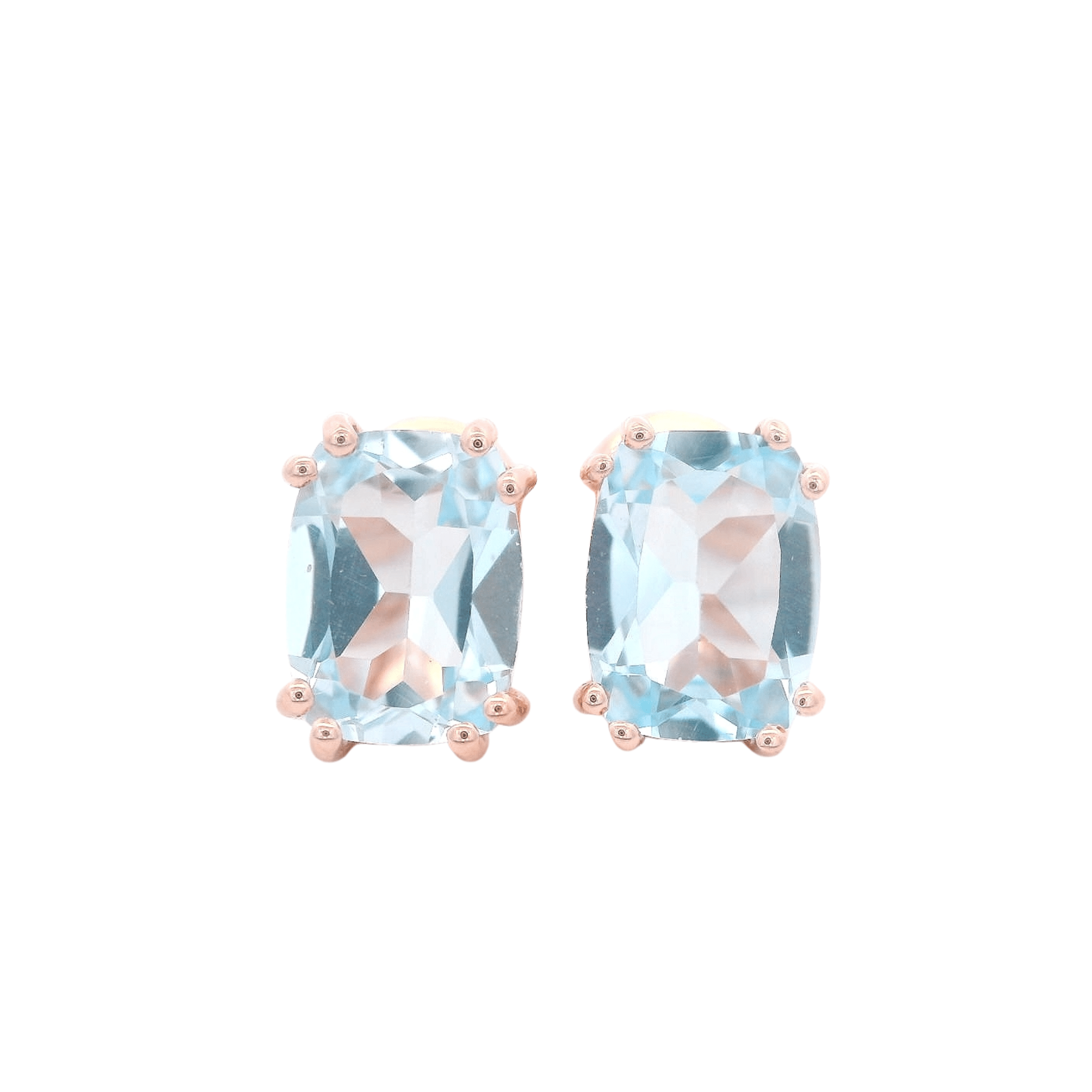 925RG SOLITARY BAGUETTE TOPAZ BLUE SKY 9MM EARRINGS - C'SANTOS