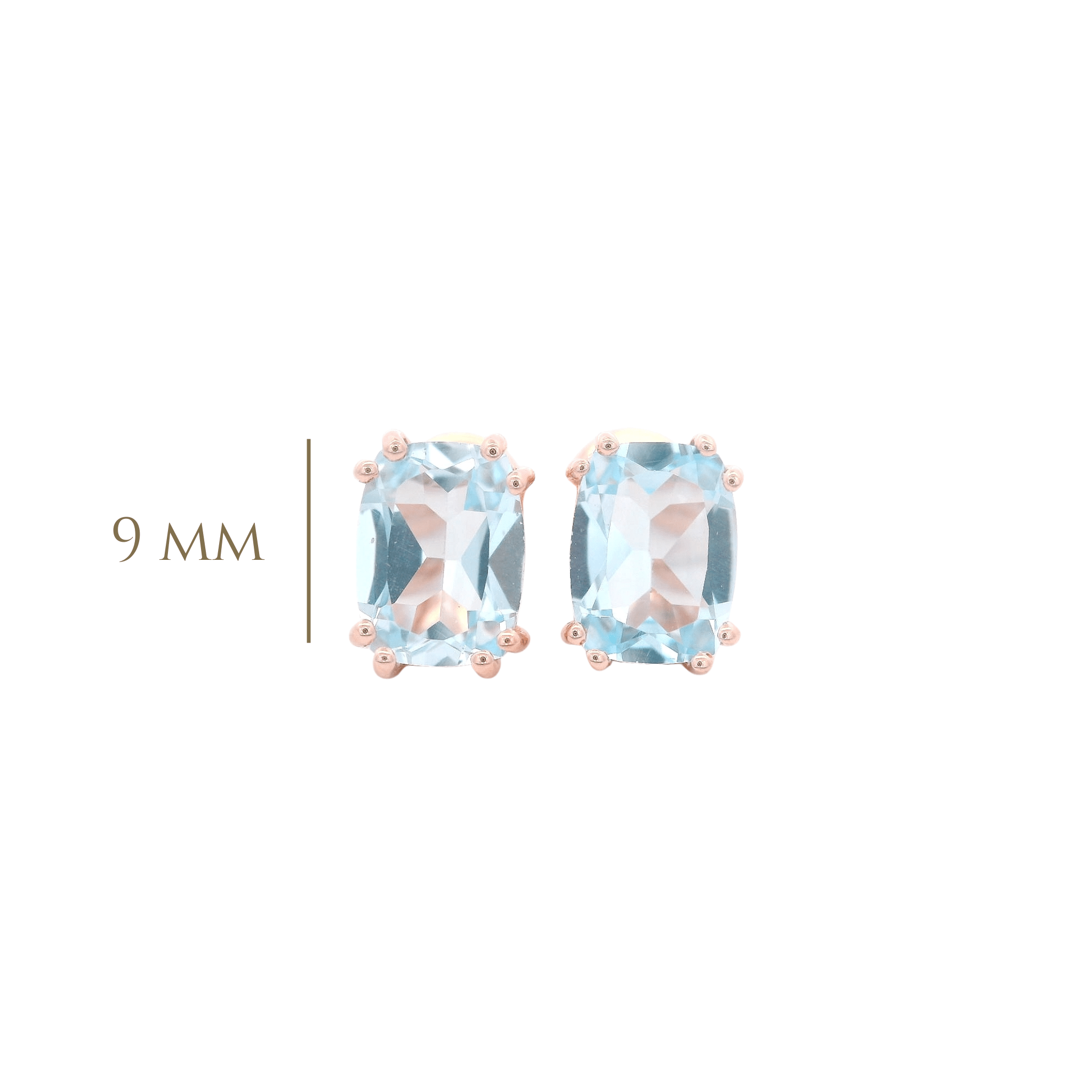 925RG SOLITARY BAGUETTE TOPAZ BLUE SKY 9MM EARRINGS - C'SANTOS