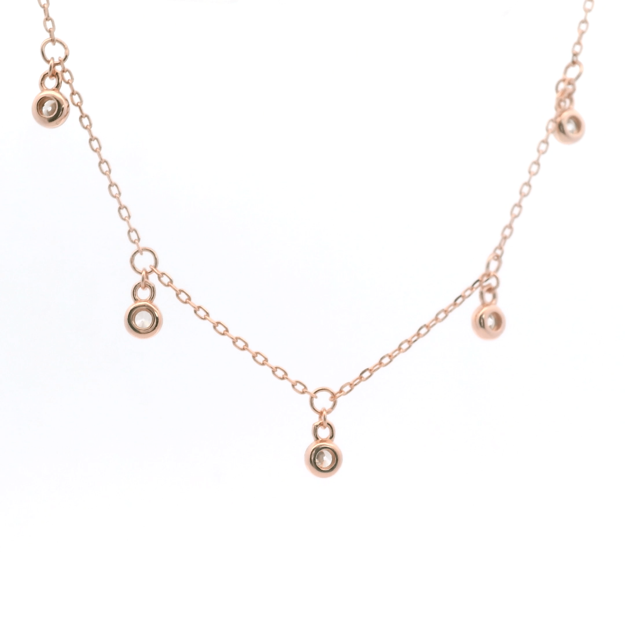 925RG STATION MINI BEZEL CZ NECKLACE - C'SANTOS