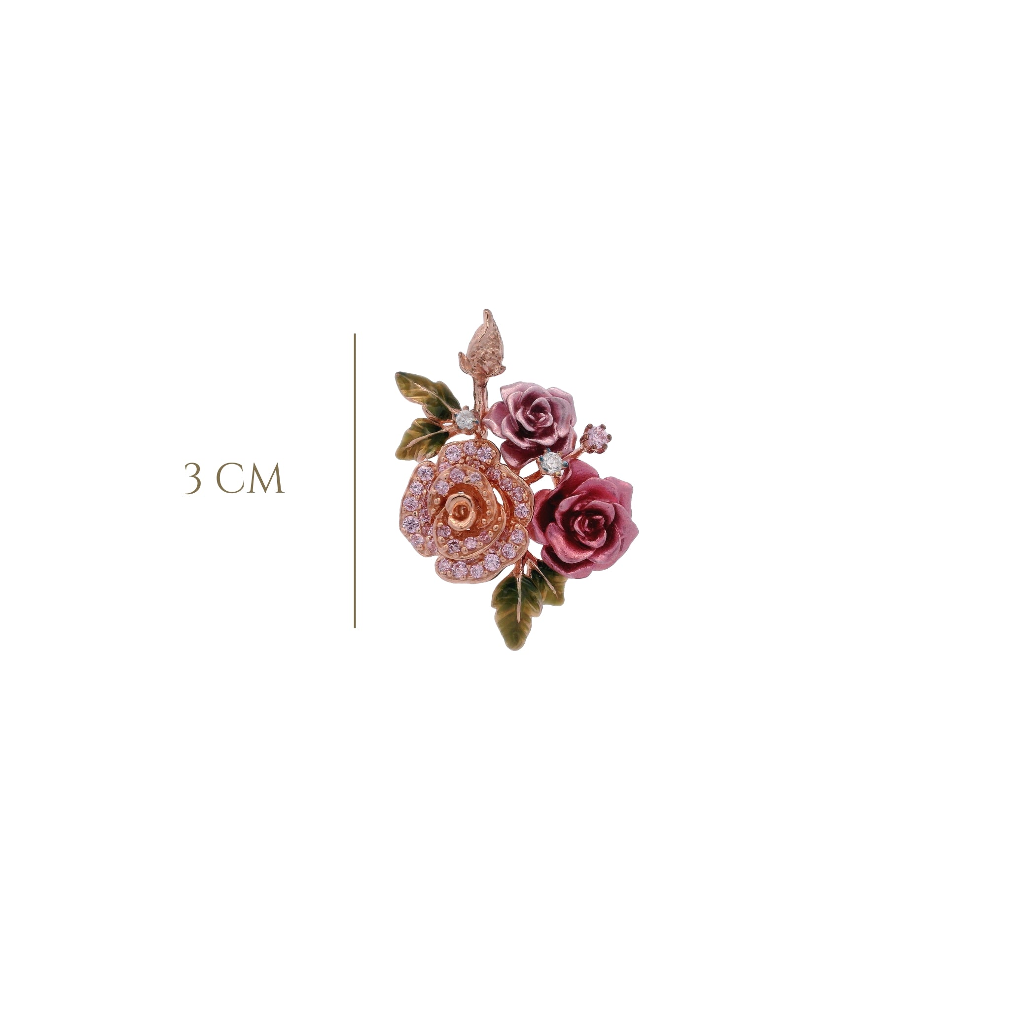 925RG TRIPLE FLOWER PINK AND CZ PENDANT - C'SANTOS