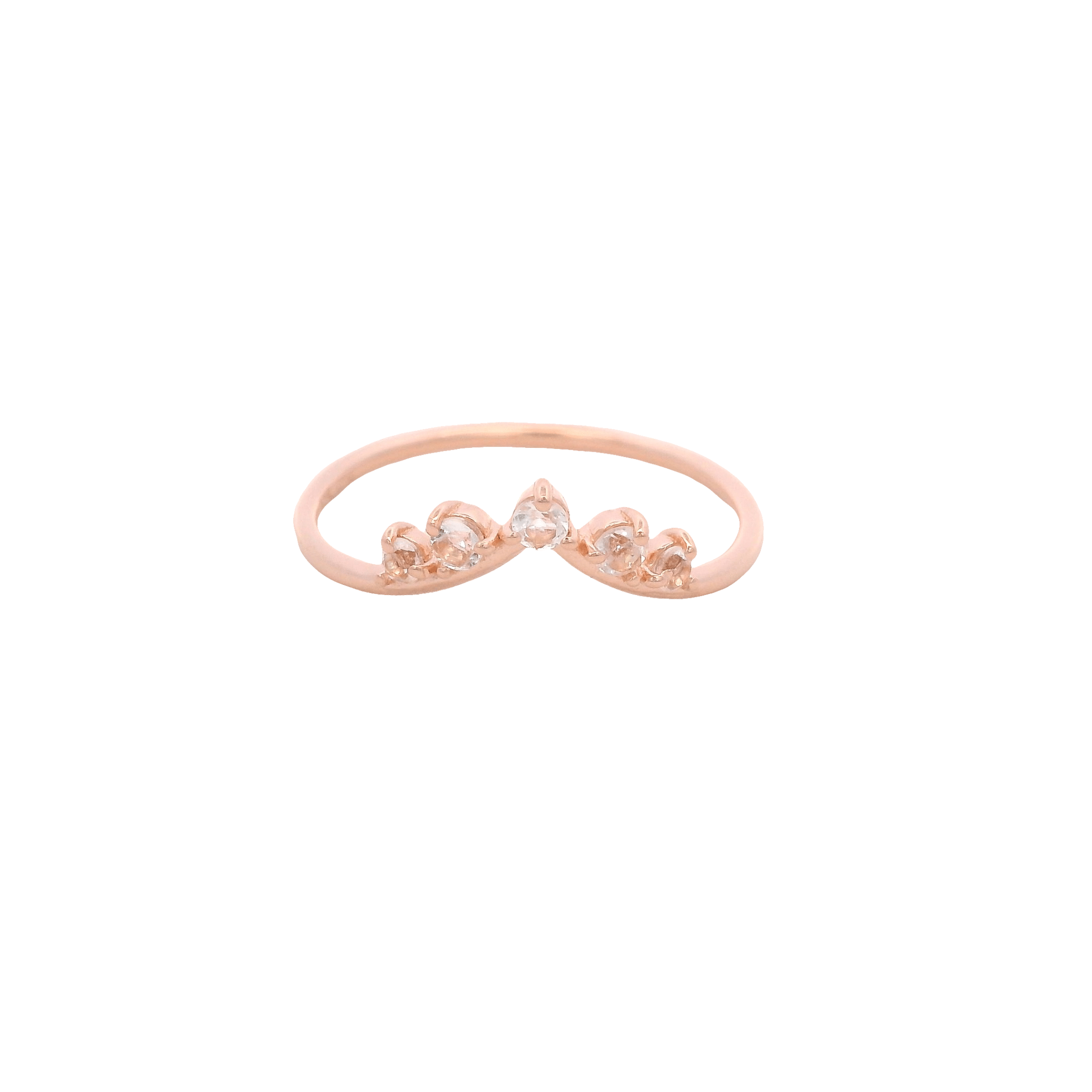 925RG WISH 5 STONE ROCK CRYSTAL RING T6.5 - C'SANTOS
