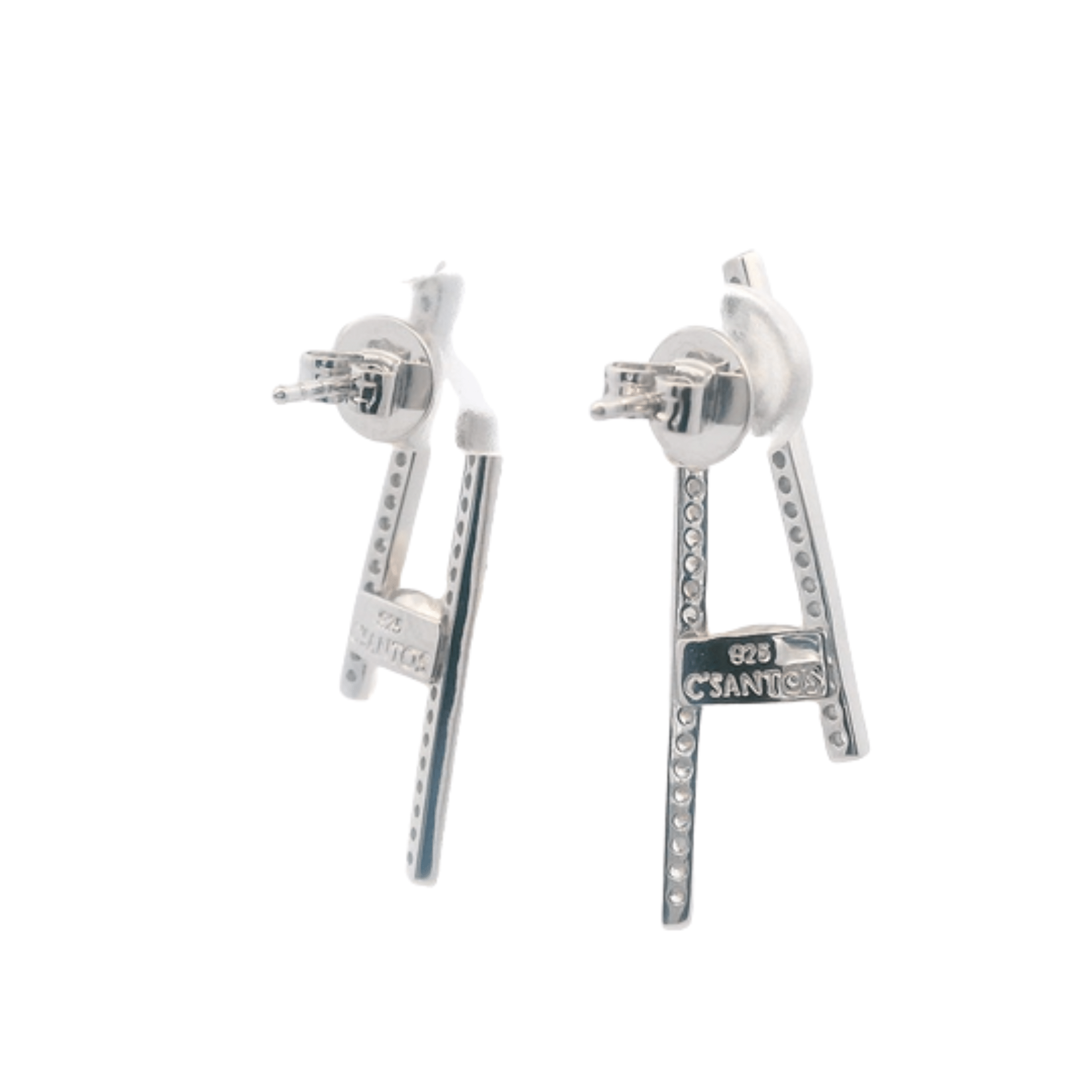 925SL BAR WITH PERL EARRINGS - C'SANTOS