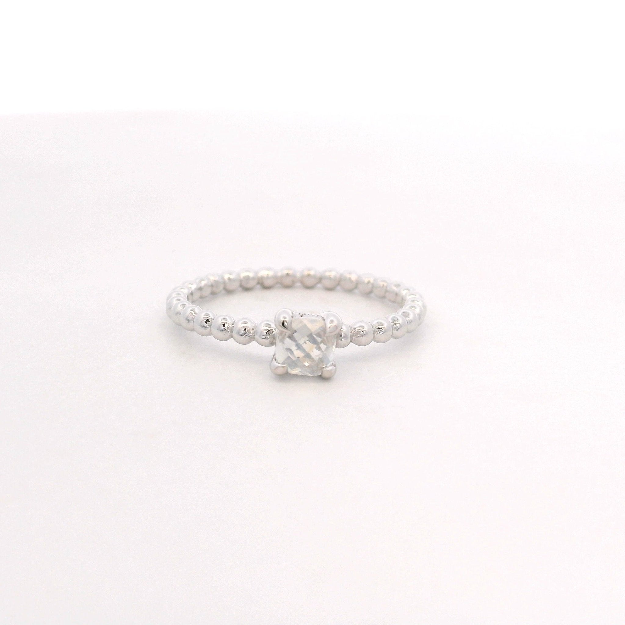 925SL BEANDS MOOSTONE SOLITARY RING T6.5 - C'SANTOS