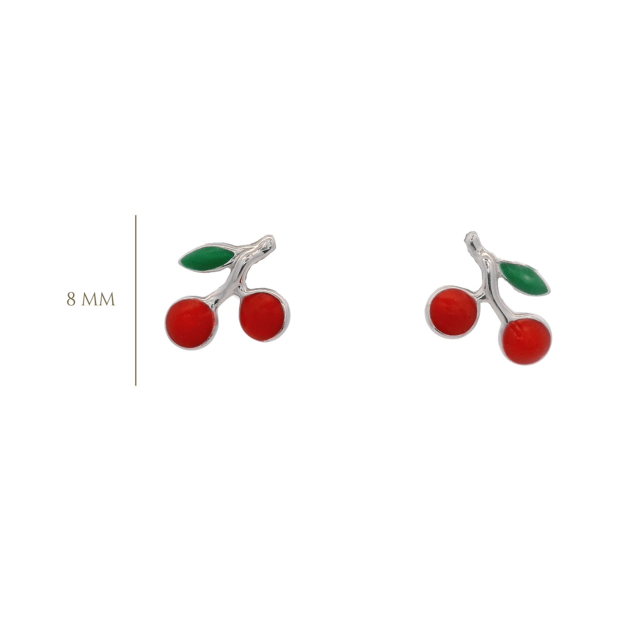 925SL CHERRIES STUD EARRINGS - C'SANTOS