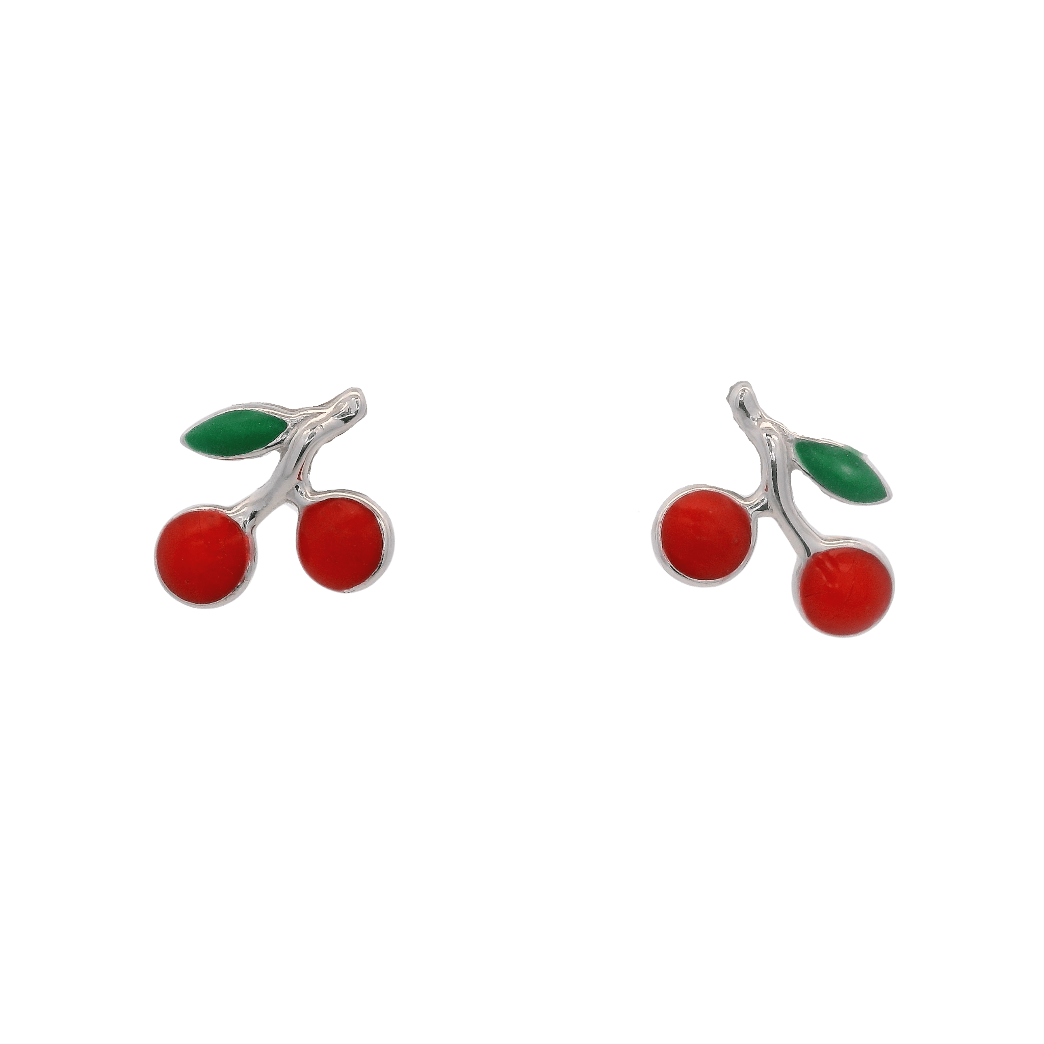 925SL CHERRIES STUD EARRINGS - C'SANTOS
