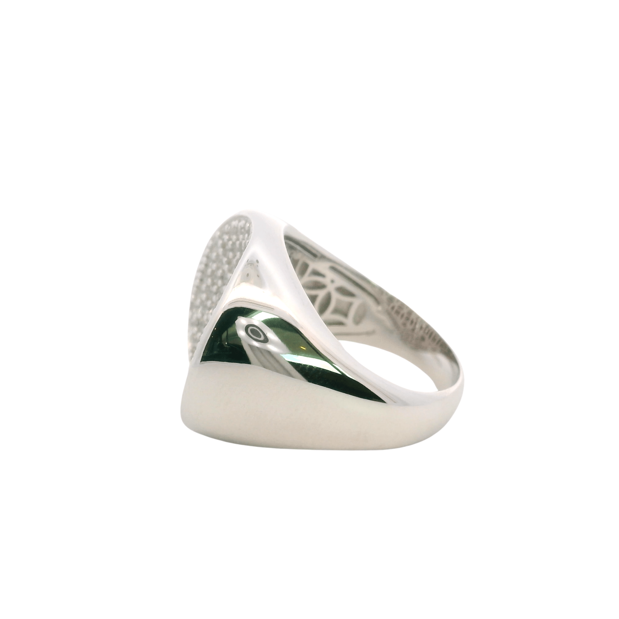925SL CHUNKY CIRCLE DOME PAVE RING T7.5 - C'SANTOS