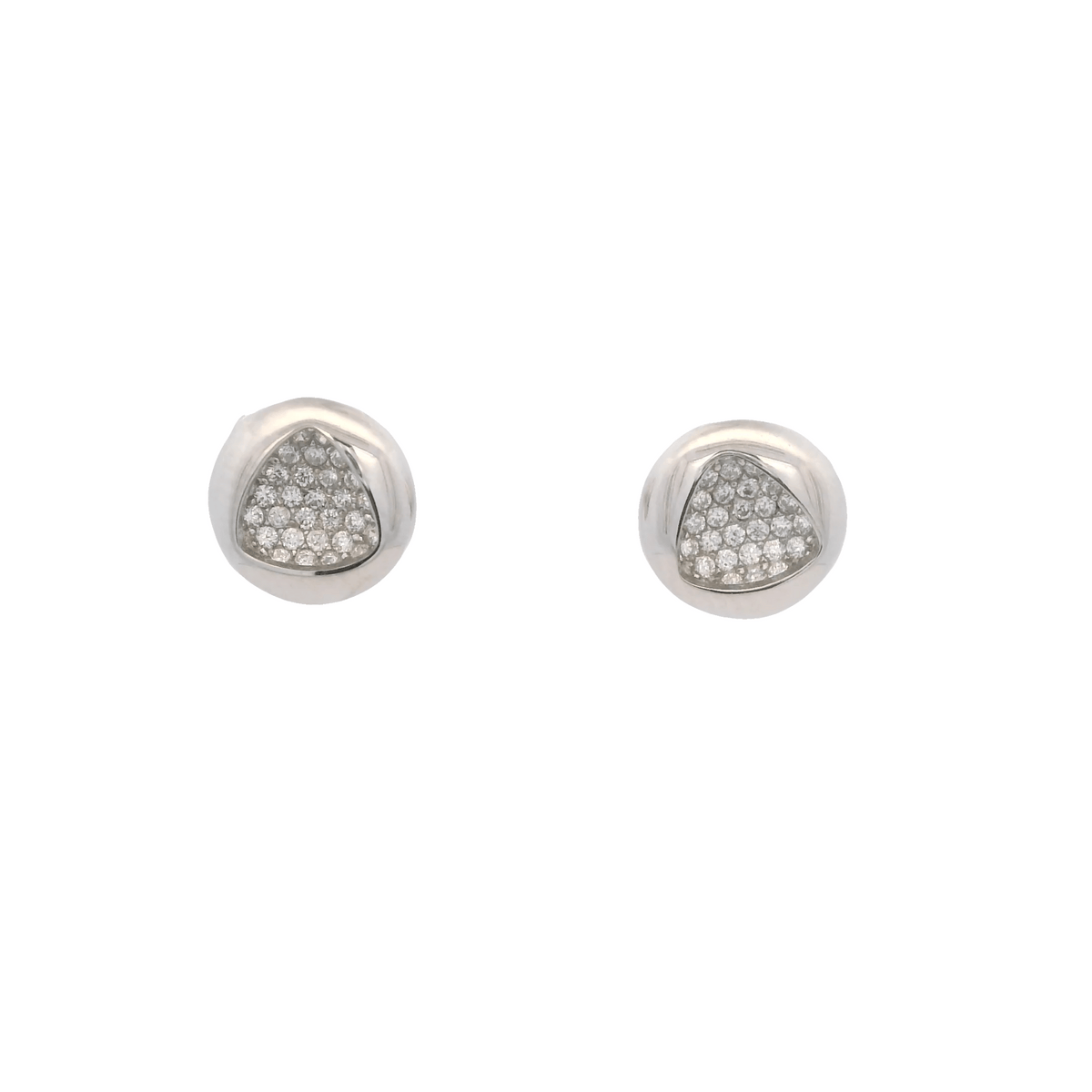 925SL CIRCLE DOME WITH TRANGLE EARRINGS - C'SANTOS