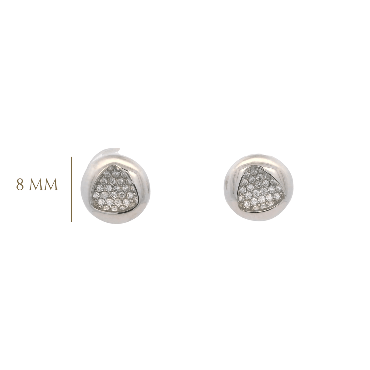 925SL CIRCLE DOME WITH TRANGLE EARRINGS - C'SANTOS