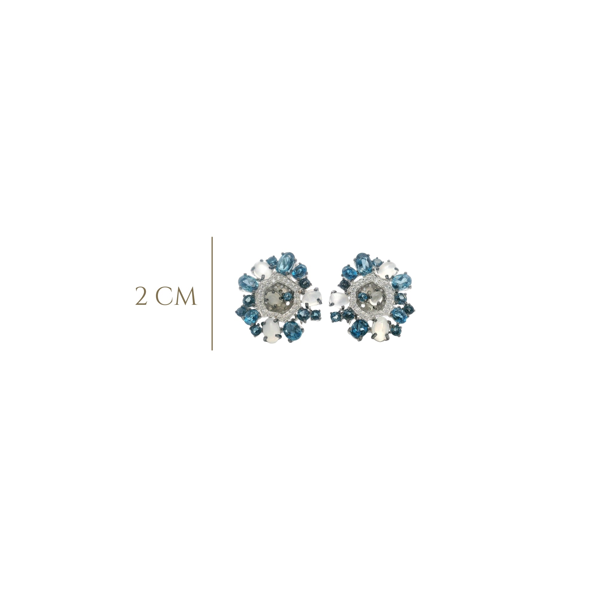 925SL CIRCLE LONDON TOPAZ MOONSTONE EARRINGS - C'SANTOS