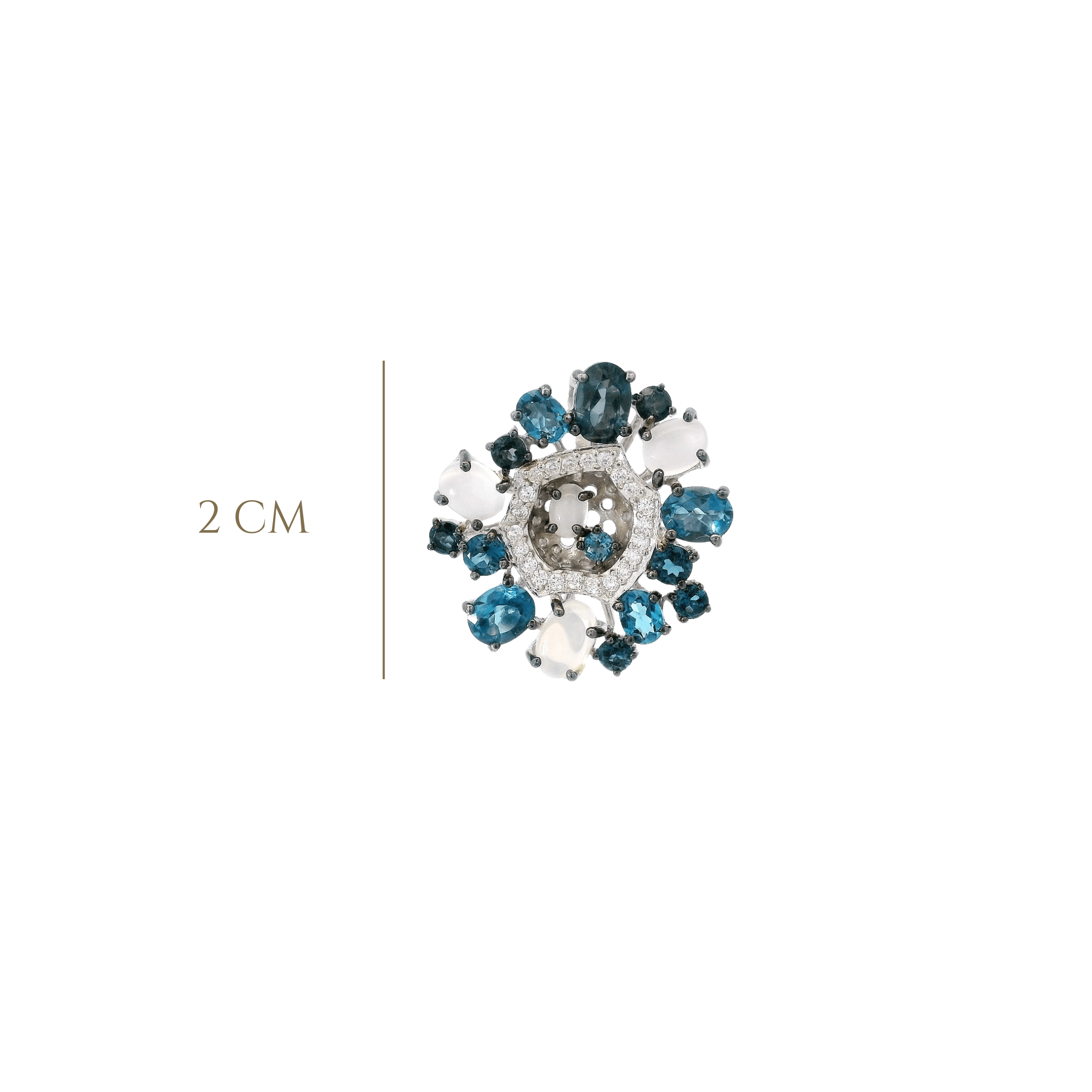 925SL CIRCLE LONDON TOPAZ MOONSTONE PENDANT - C'SANTOS