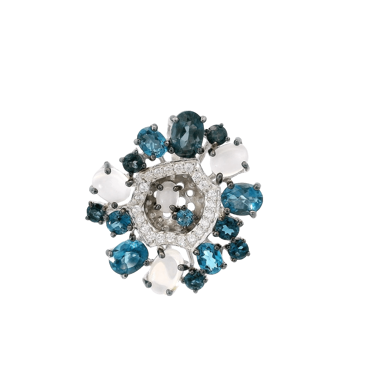 925SL CIRCLE LONDON TOPAZ MOONSTONE PENDANT - C'SANTOS