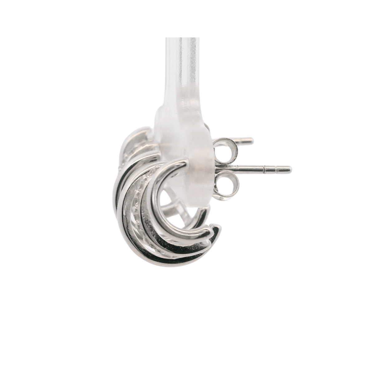 925SL CLAW TRIPLE ROW EARRINGS - C'SANTOS