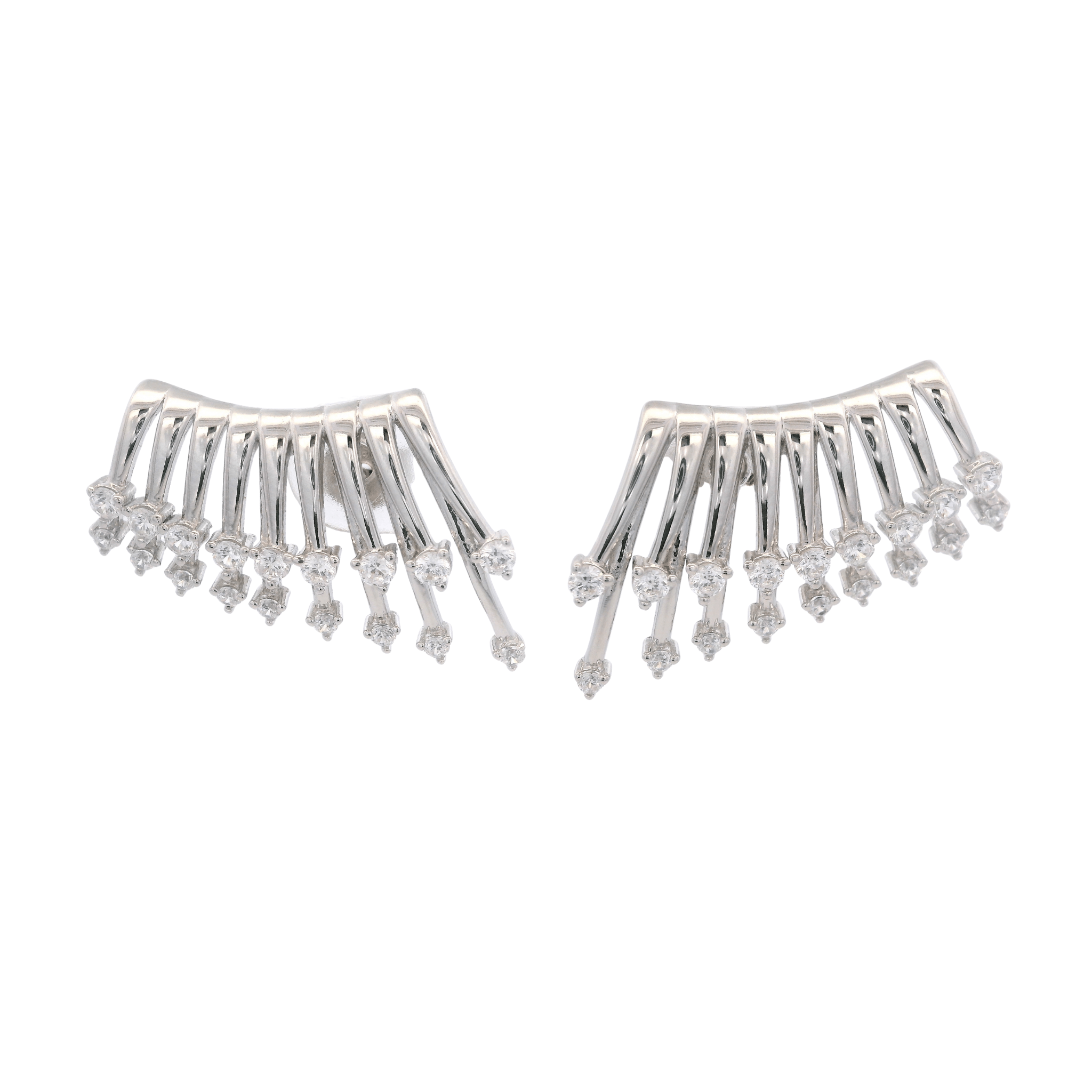 925SL CLAW WINGS CZ EARRINGS - C'SANTOS