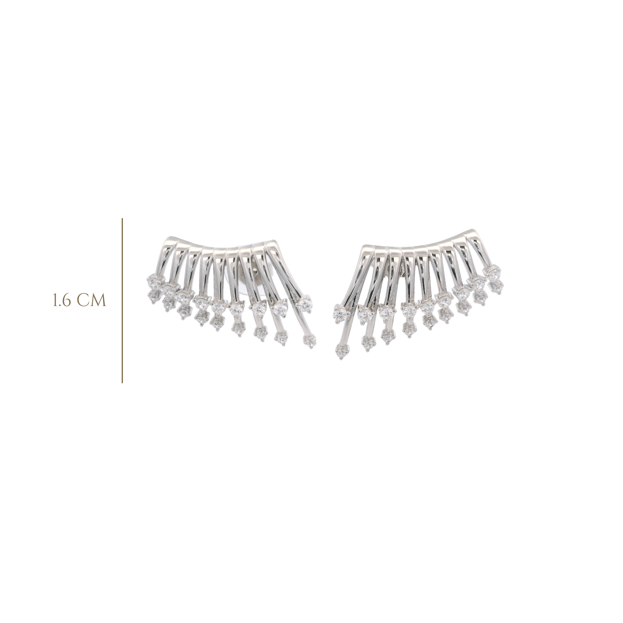 925SL CLAW WINGS CZ EARRINGS - C'SANTOS