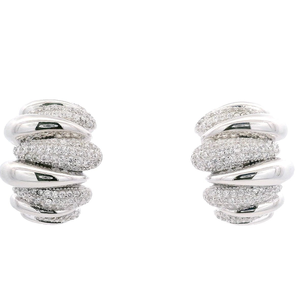 925SL DROPS CHUNKY CZ EARRINGS - C'SANTOS