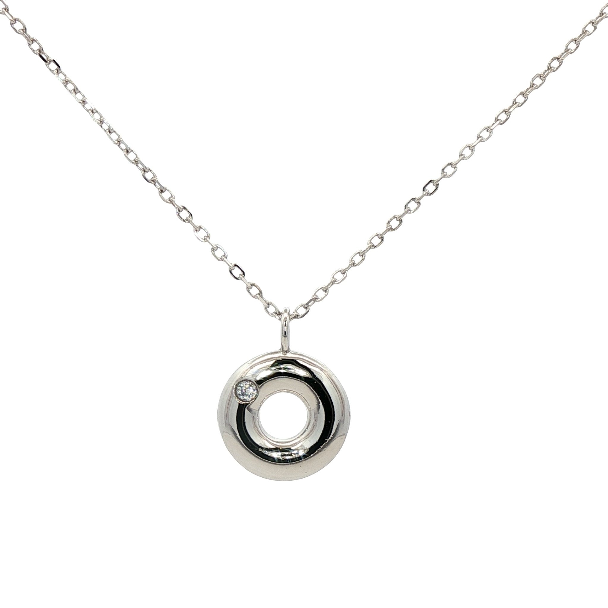 925SL INICIAL O CZ NECKLACE - C'SANTOS