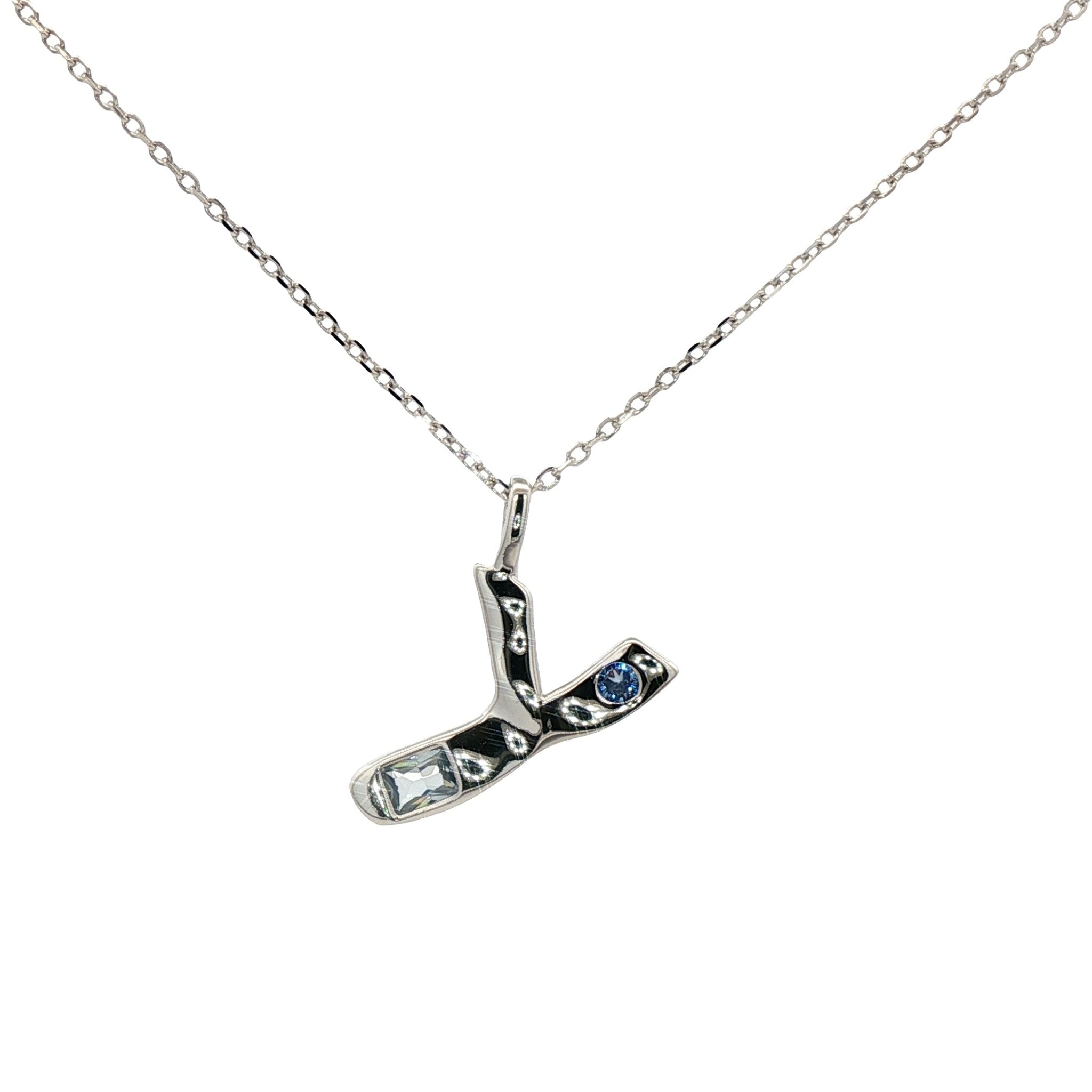 925SL INICIAL Y MULTICOLOR CZ NECKLACE - C'SANTOS