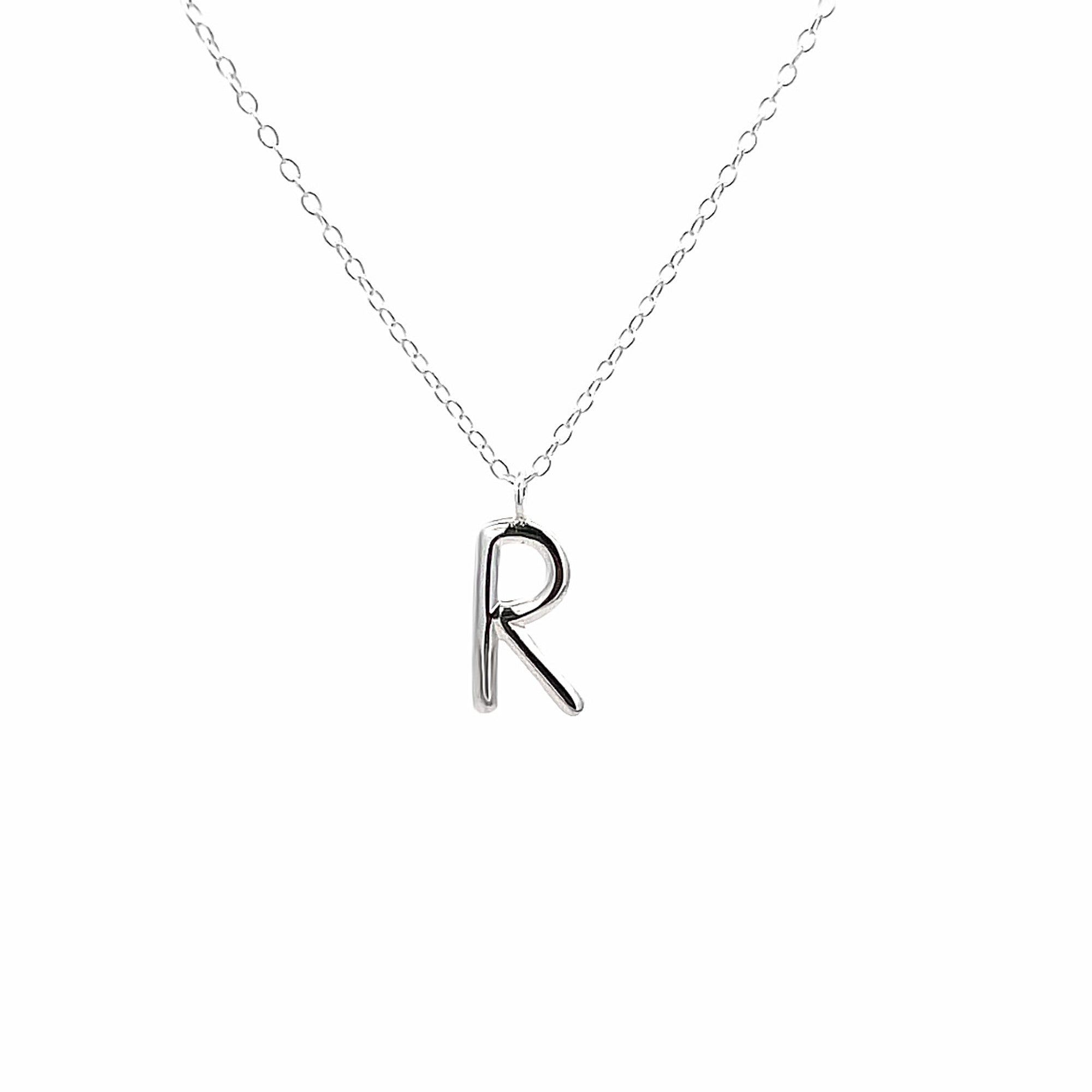 925SL LETTER R NECKLACE - C'SANTOS
