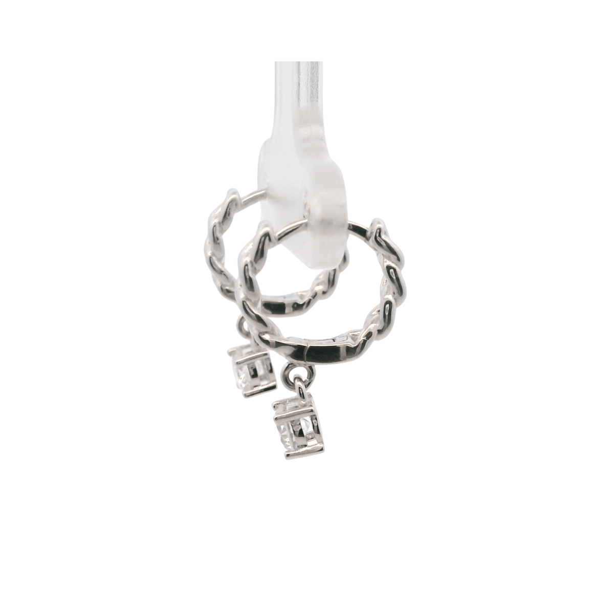 925SL LINKS PENDANT CZ HUGGIES - C'SANTOS