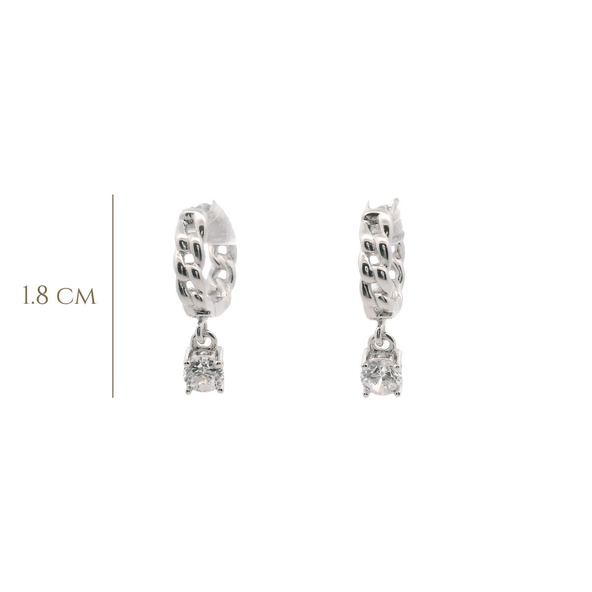 925SL LINKS PENDANT CZ HUGGIES - C'SANTOS