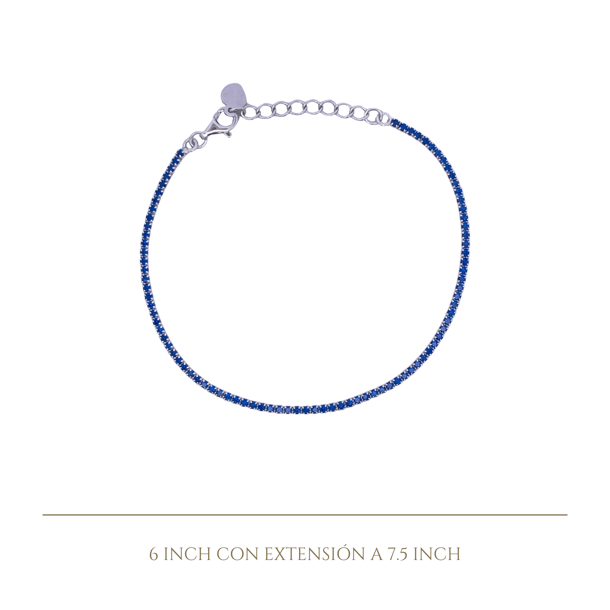 925SL MINI TENNIS CZ BLUE BRACELET - C'SANTOS