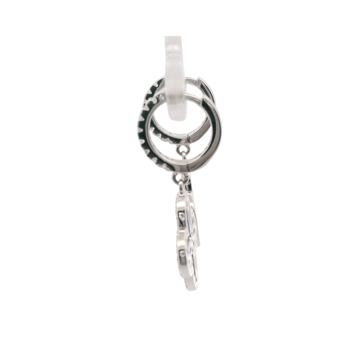 925SL OUTLINE CLOVER CZ EARRINGS - C'SANTOS