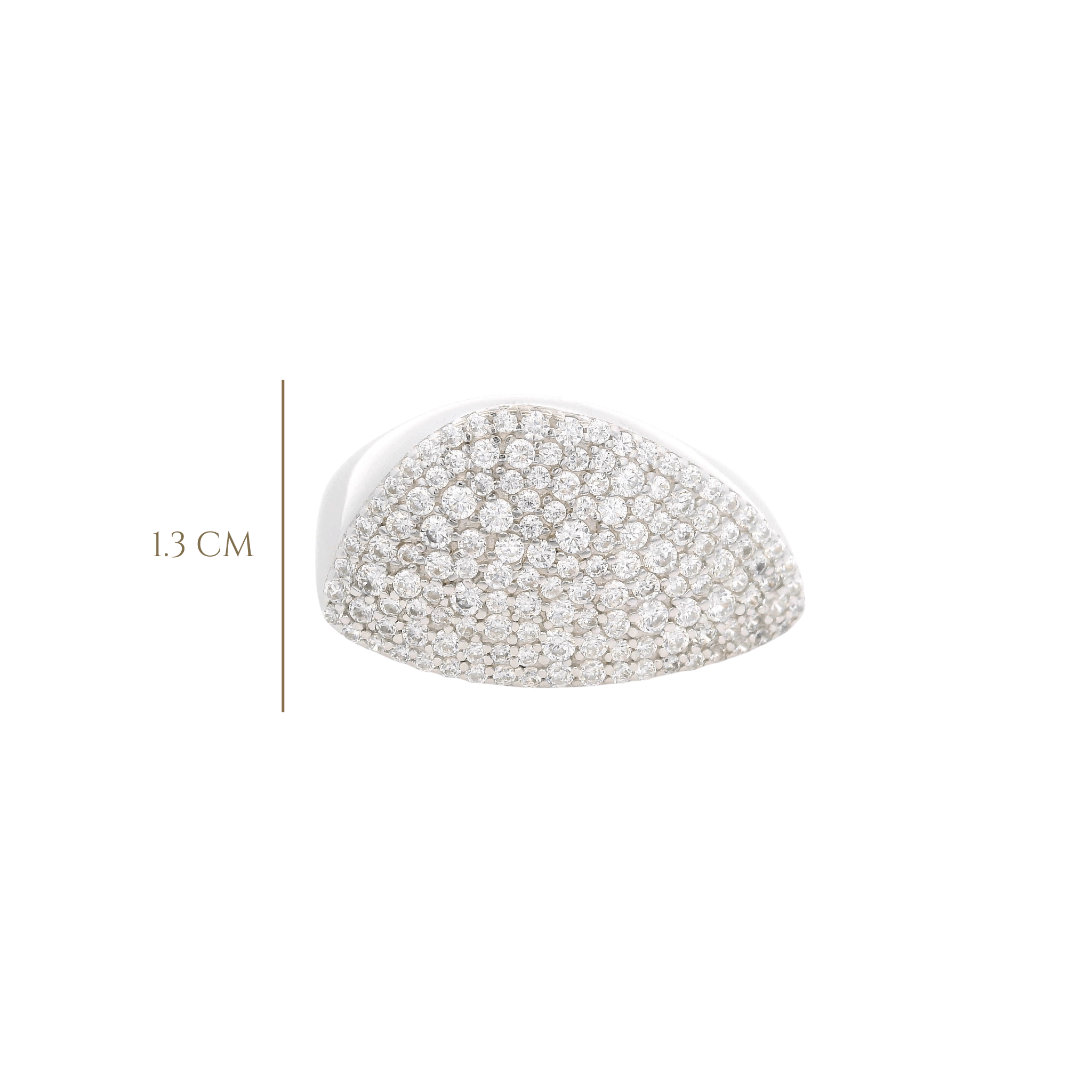 925SL OVAL IRREGULAR PAVE CZ ADJUSTABLE RING - C'SANTOS