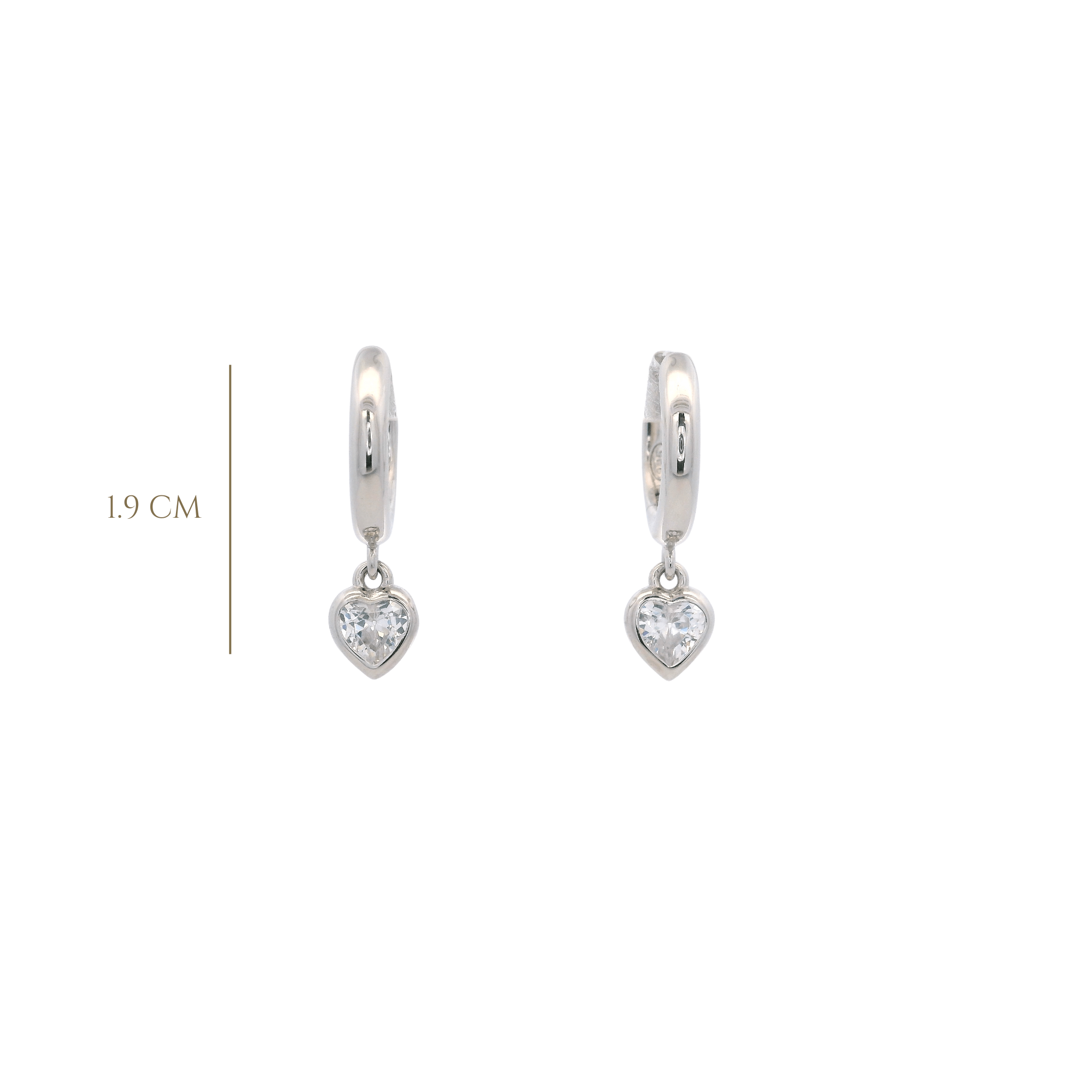 925SL PENDANT MINI HEART CZ HUGGIES - C'SANTOS