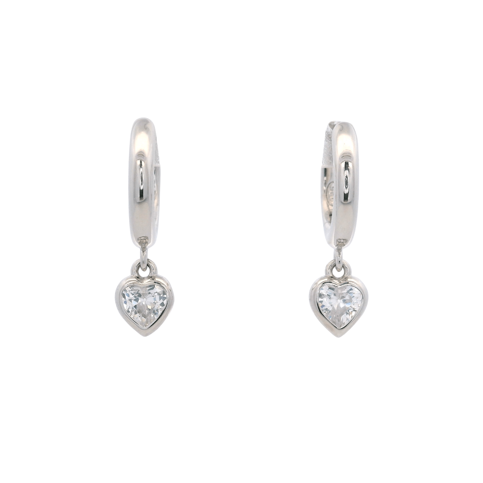 925SL PENDANT MINI HEART CZ HUGGIES - C'SANTOS