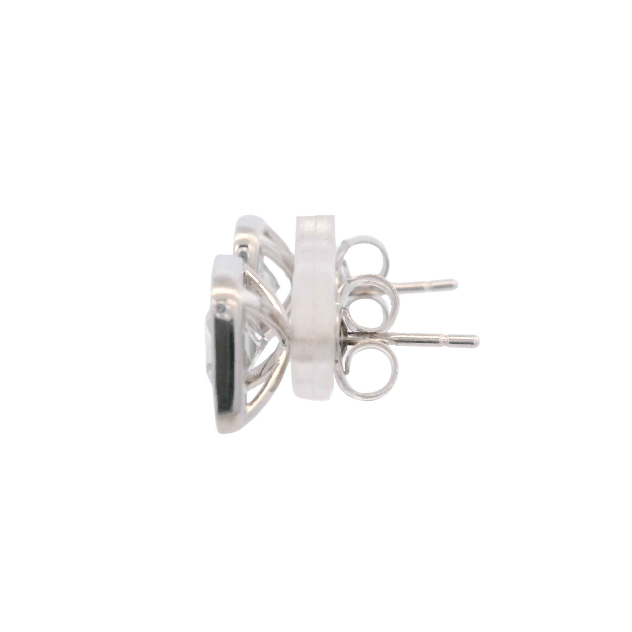 925SL SOLITARY SQUARE CZ EARRINGS - C'SANTOS