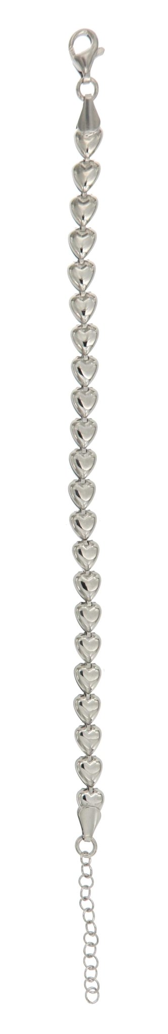 925SL TENNIS HEART SMOOTH BRACELET - C'SANTOS