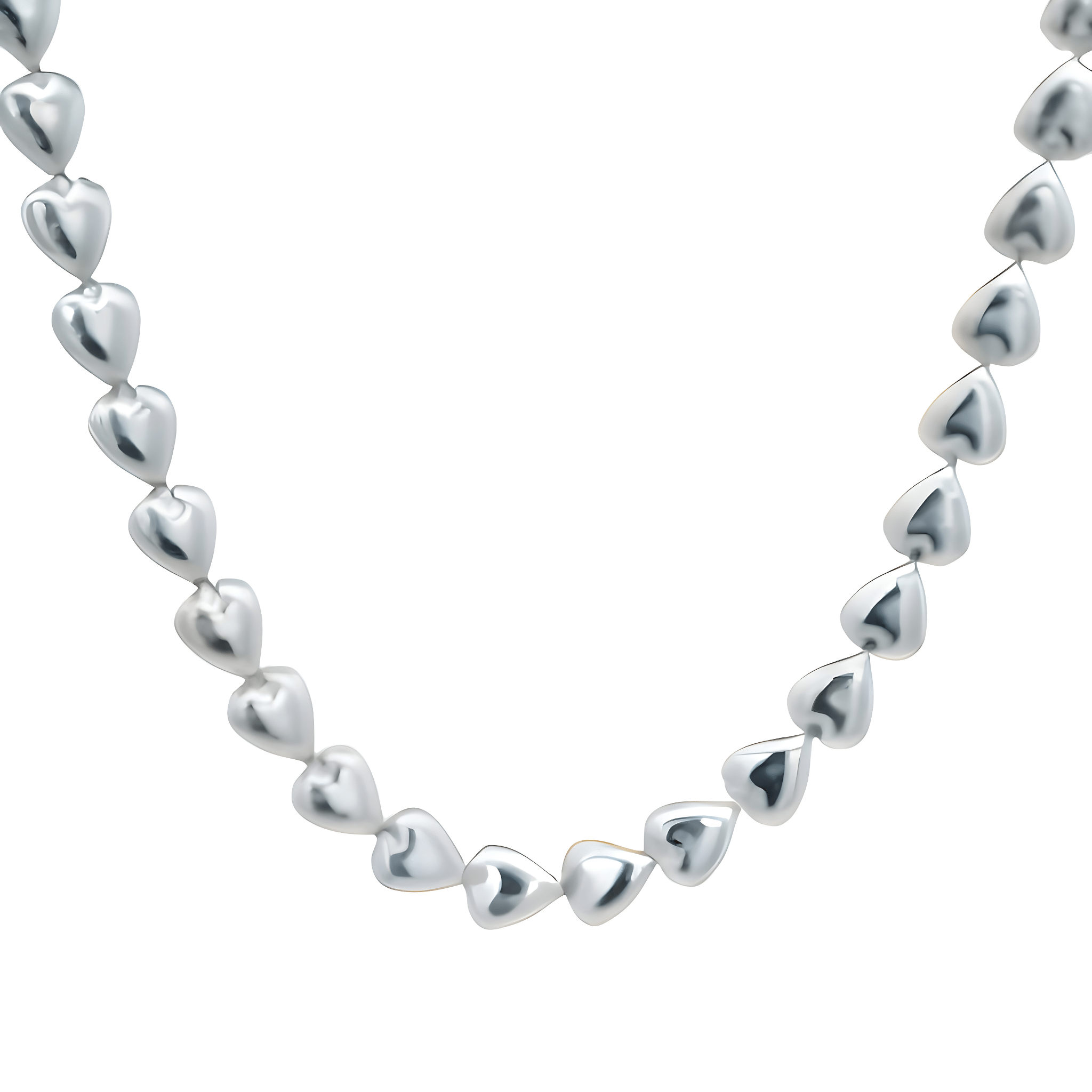 925SL TENNIS HEART SMOOTH NECKLACE - C'SANTOS