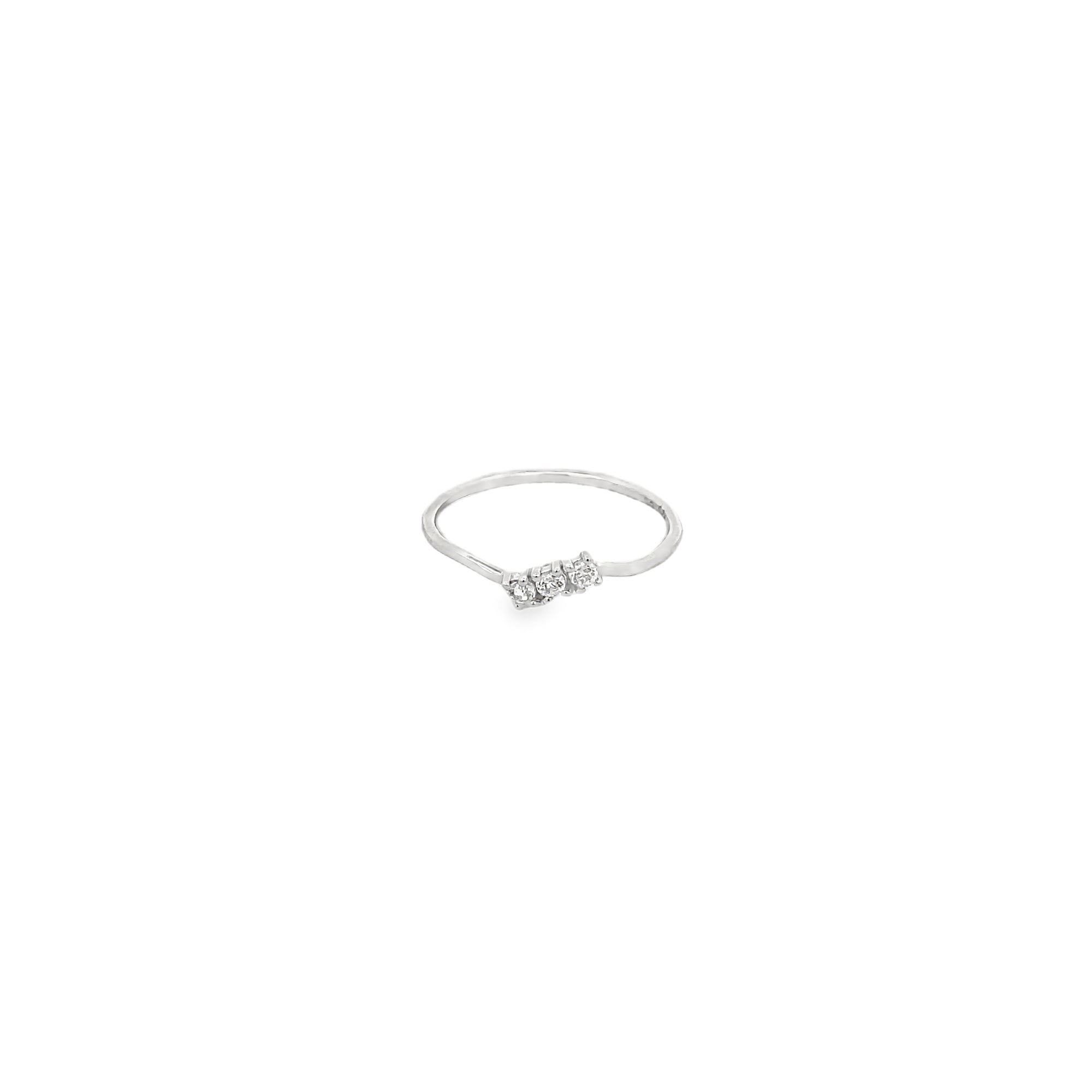 925SL THREE STONE ROCK CRYSTAL RING T6.5 - C'SANTOS