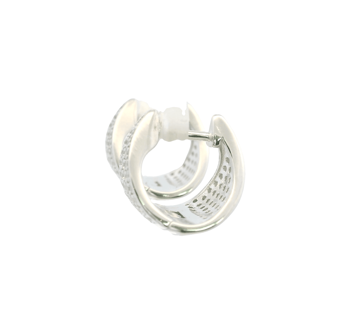 925SL TRIANGLE PAVE CZ HUGGIES - C'SANTOS
