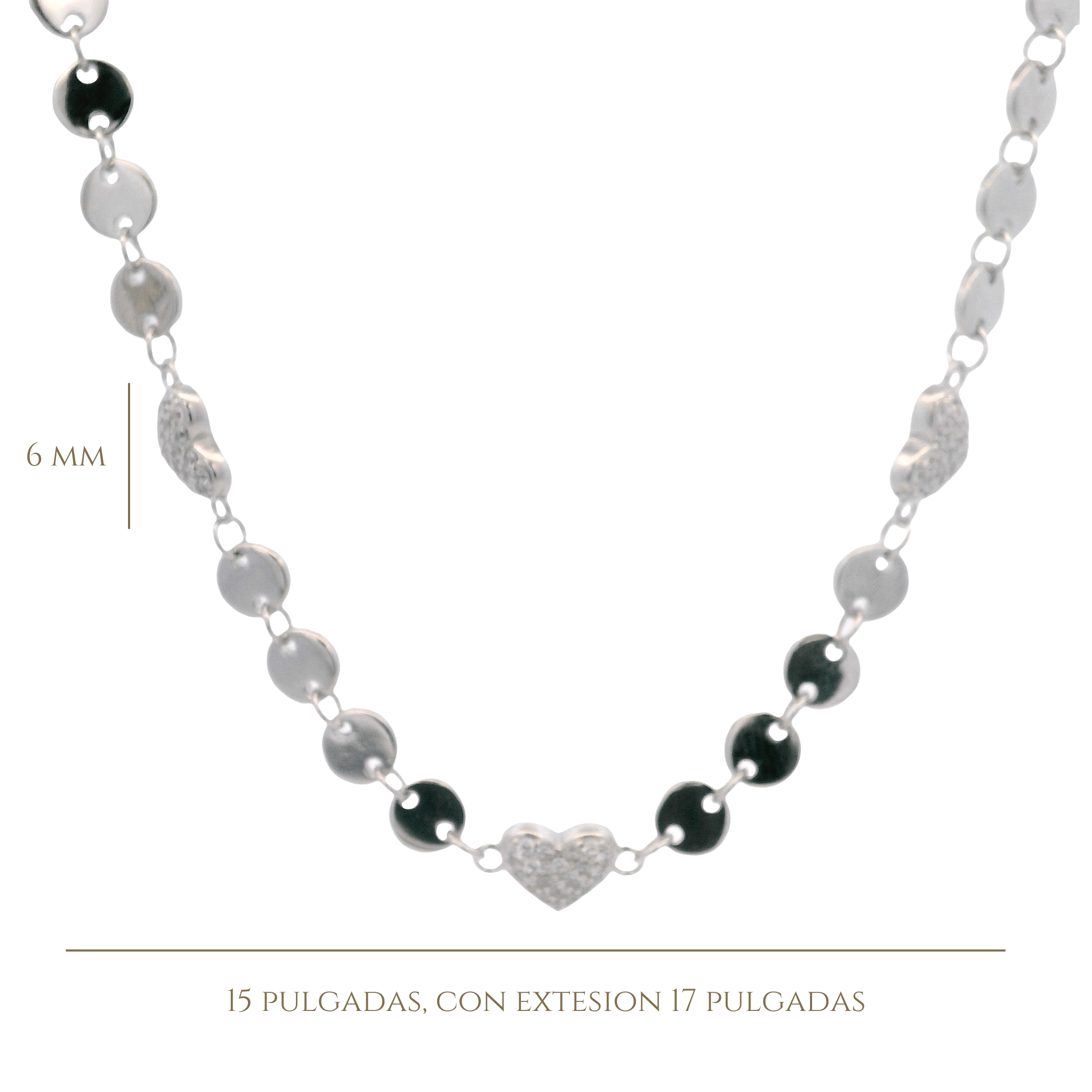 925SL TRIPLE HEART PAVE AND CIRCLE NECKLACE - C'SANTOS