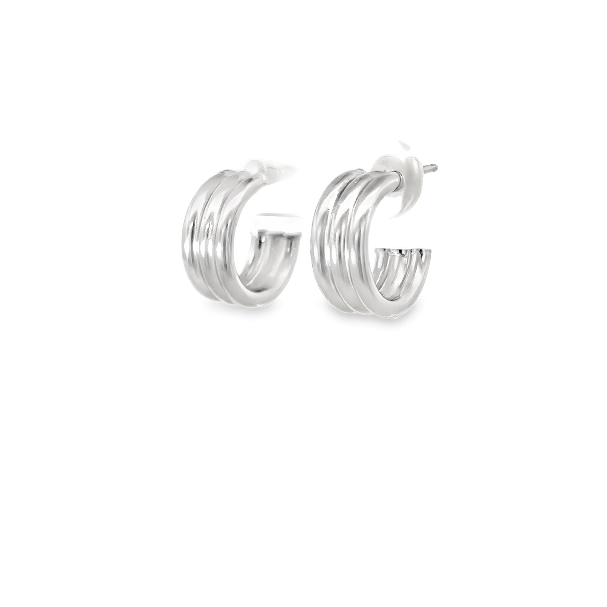 925SL TRIPLE ROW SMOOTH HOOPS - C'SANTOS