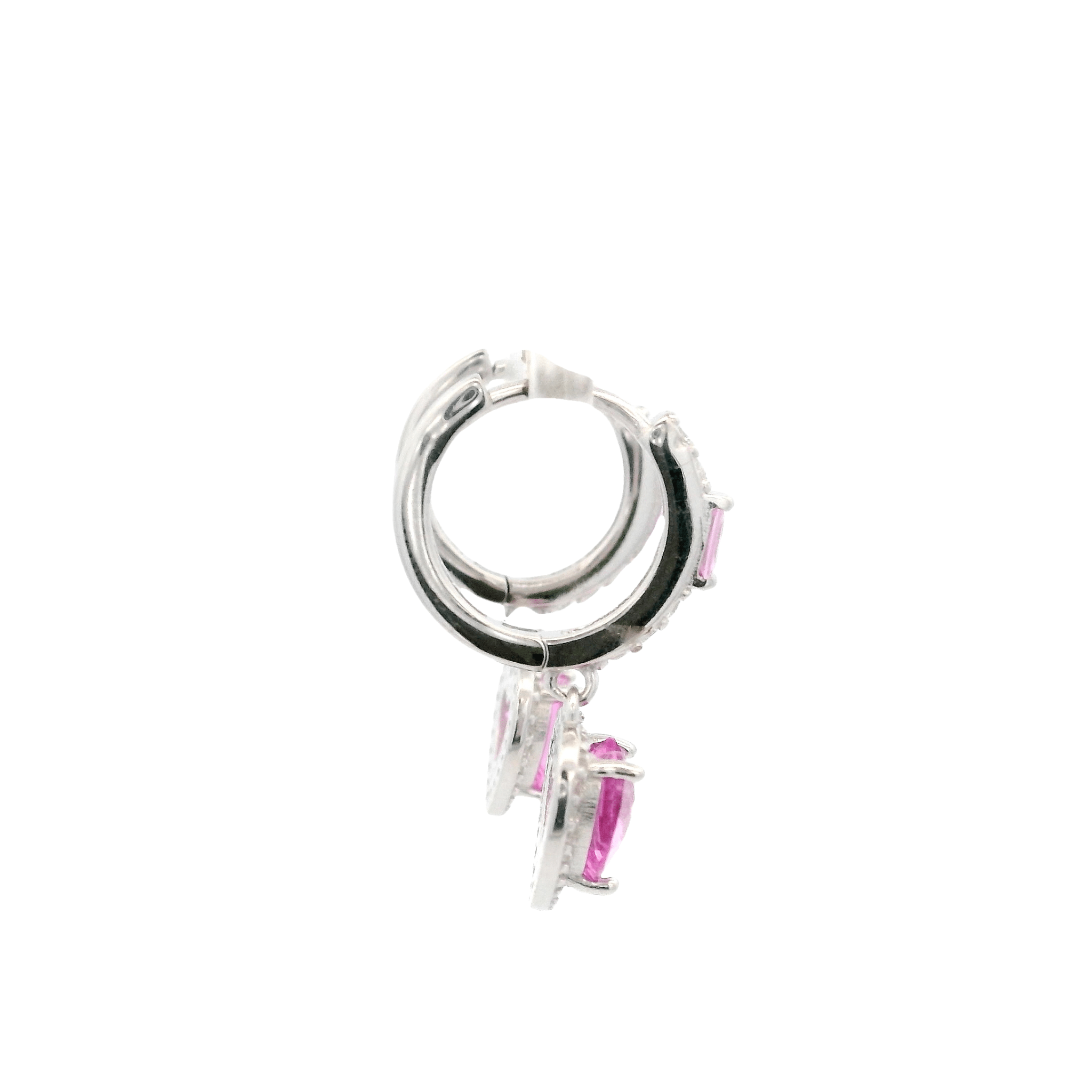 925SS HEART HANGING PINK HUGGIES - C'SANTOS