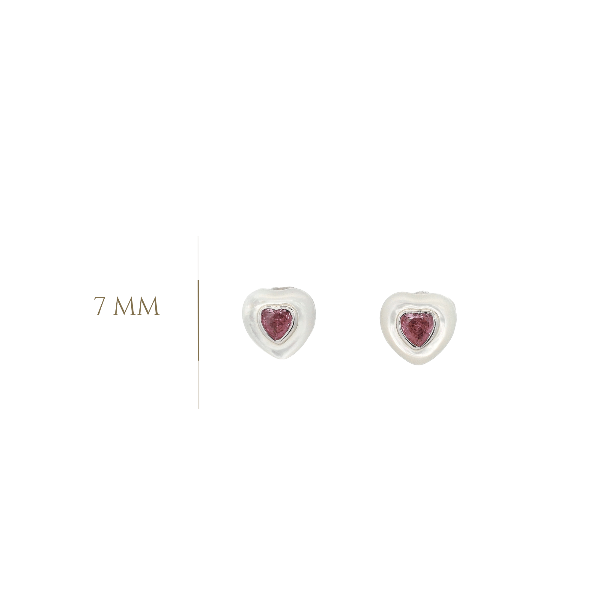 925SS HEART PINK CZ AND SHELL PEARL EARRINGS - C'SANTOS