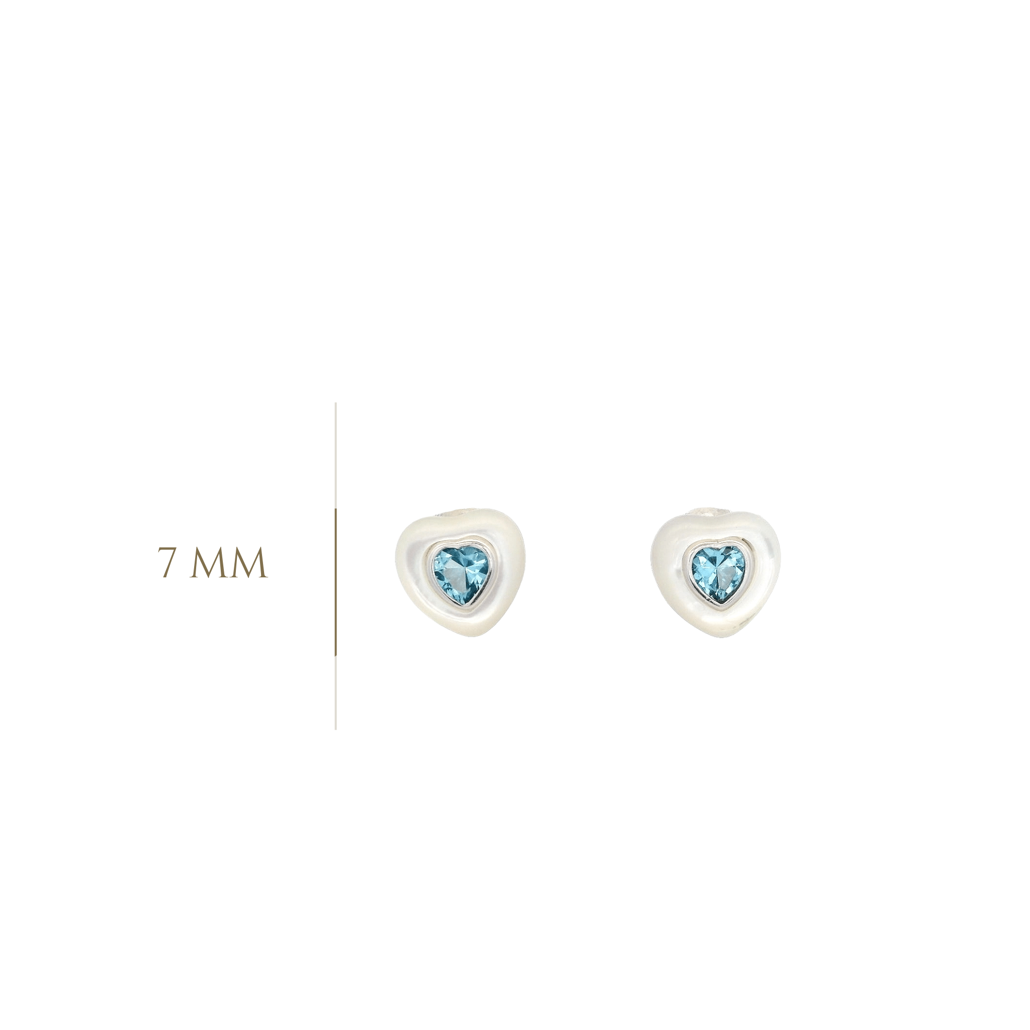 925SS HEART SKY BLUE CZ AND SHELL PEARL EARRINGS - C'SANTOS